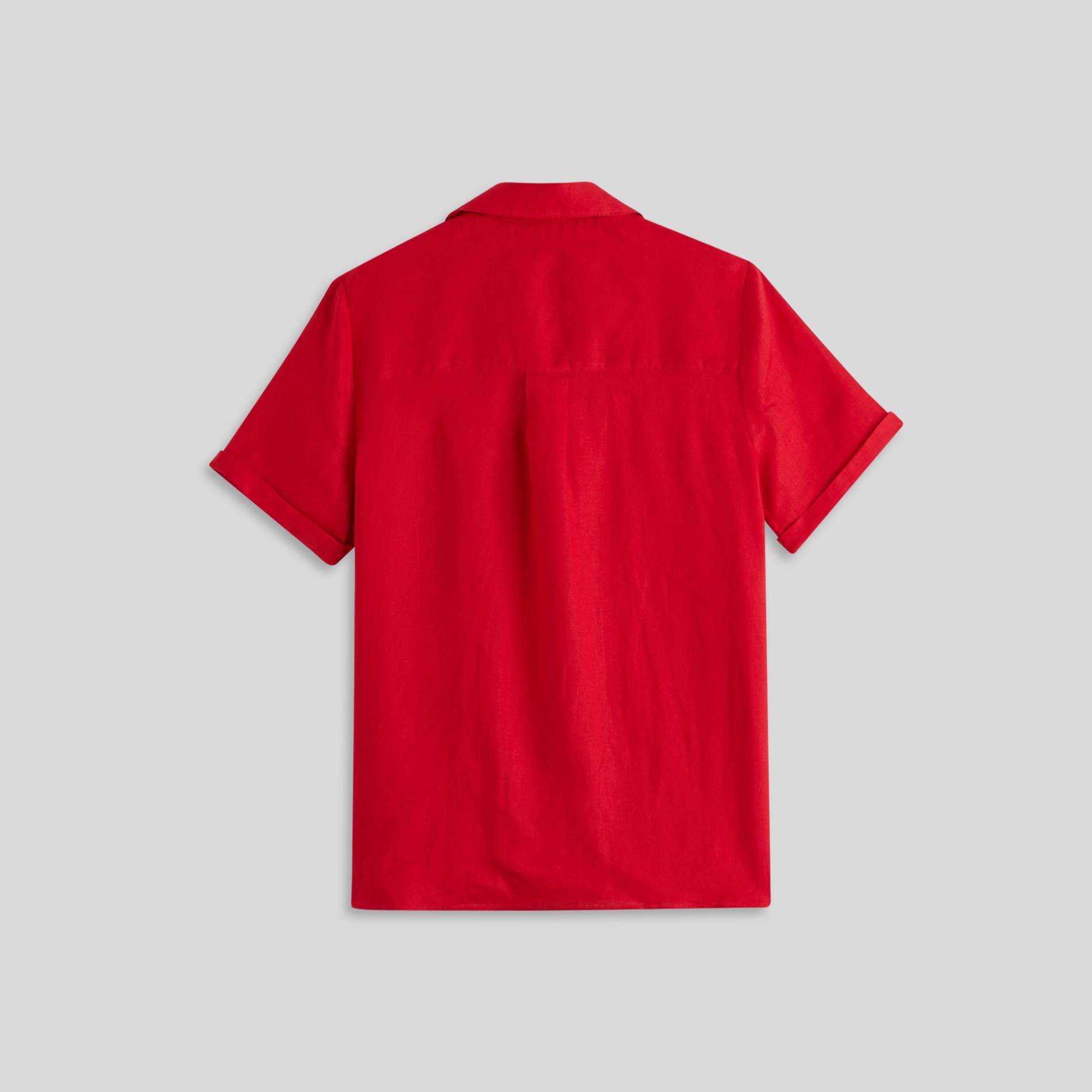 Chemise manches courtes en lin, Cerise, large image number 2.0