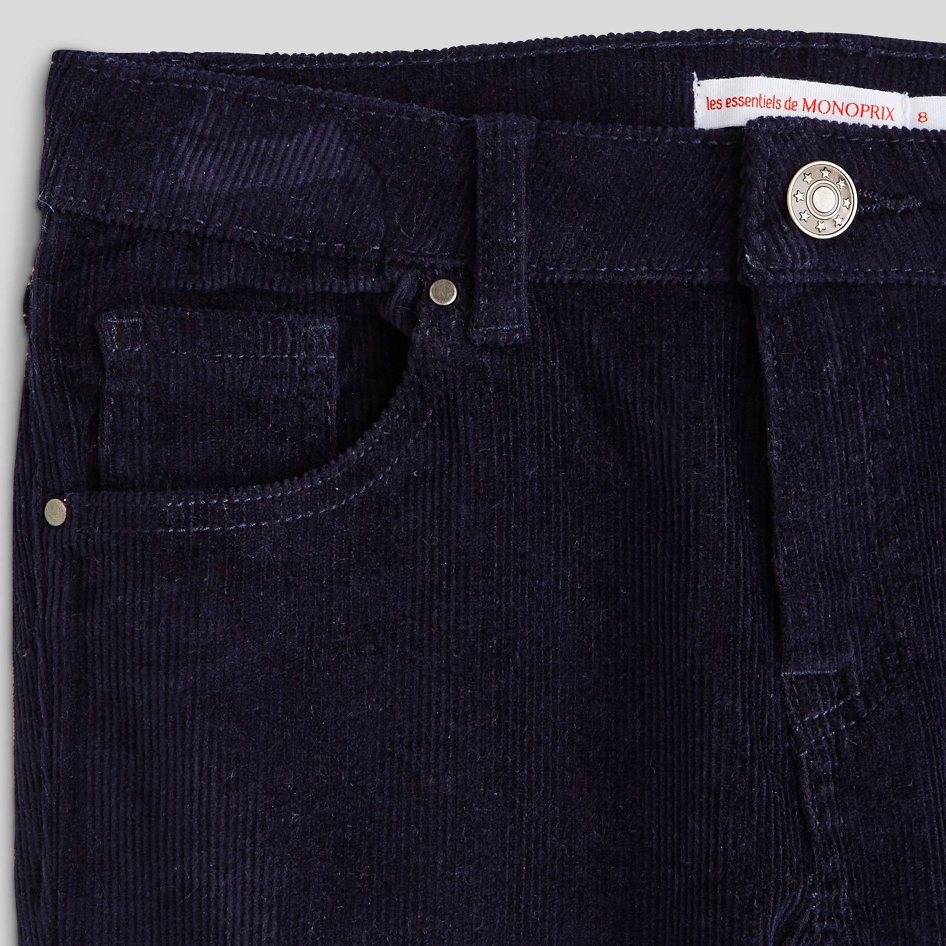 Pantalon en velours coupe slim, Bleu marine, large image number 2