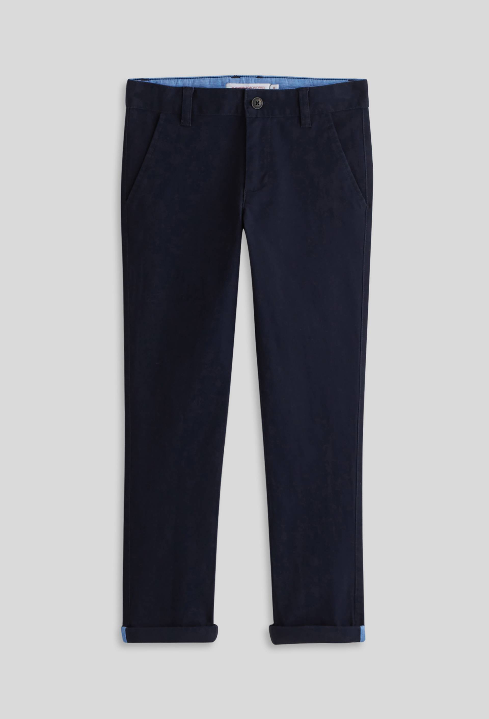 Pantalon chino contenant du coton BIO, Bleu fonc&eacute;, large image number 0