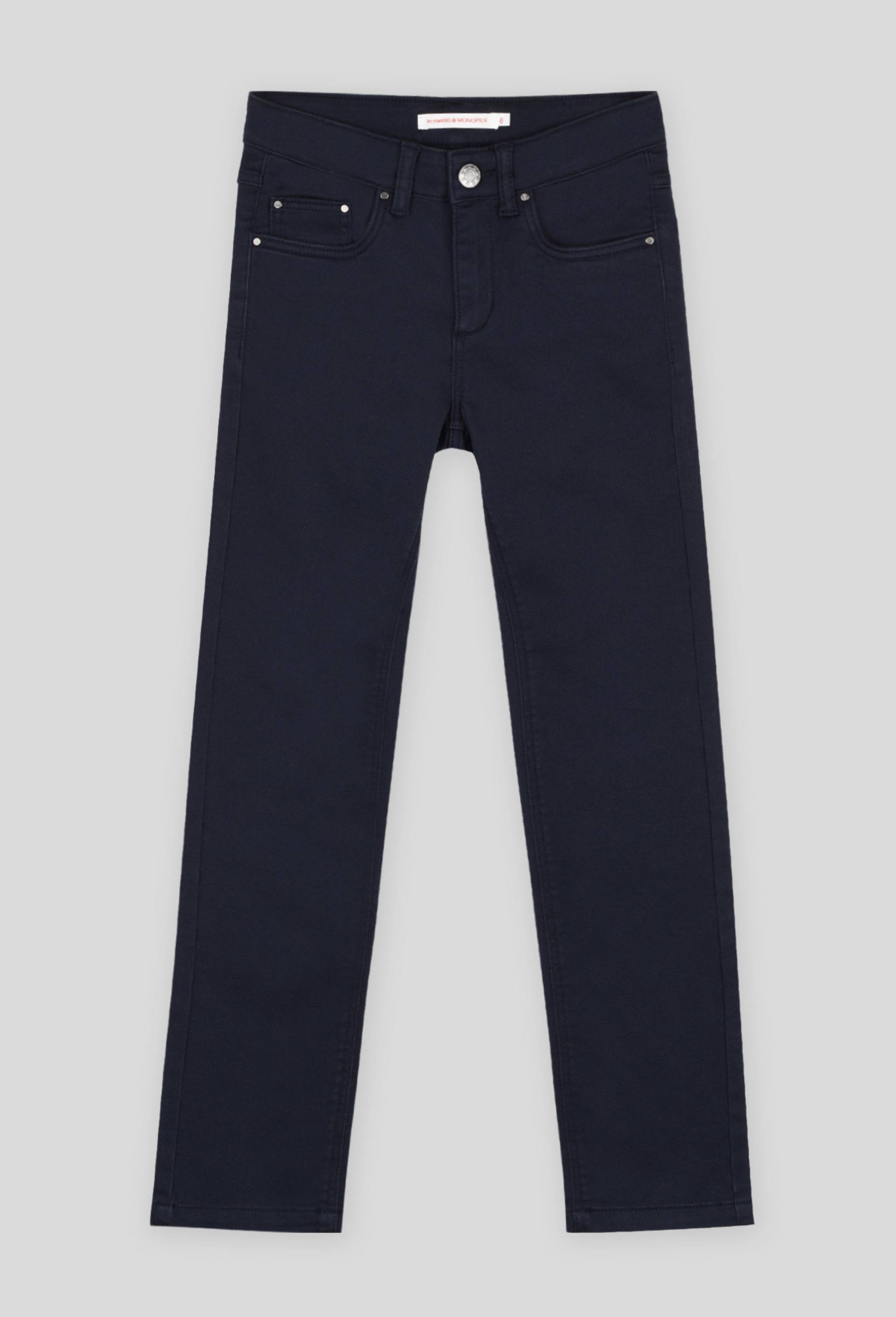 Pantalon en maille confortable contenant du coton BIO, Bleu fonc&eacute;, large image number 0