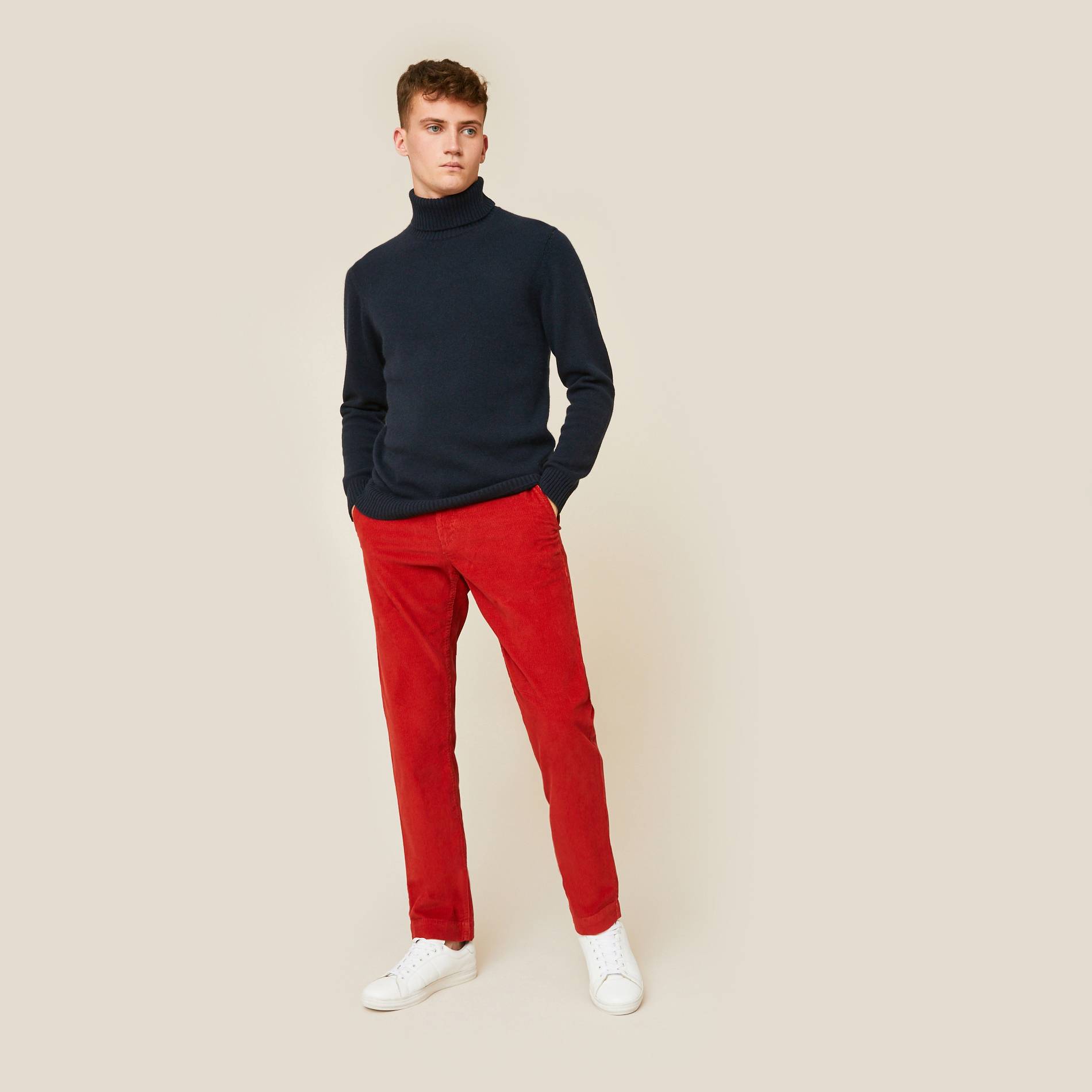 Pantalon en velours en coton BIO, Rouge cuit, large image number 0