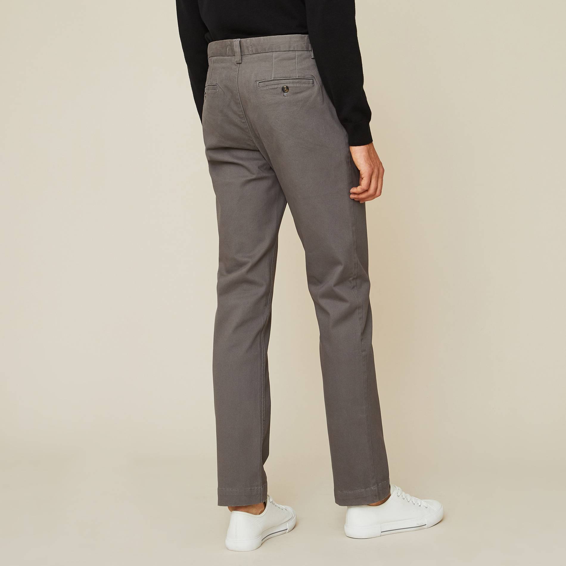 Pantalon chino straight en coton BIO, Gris foncé, large image number 1.0