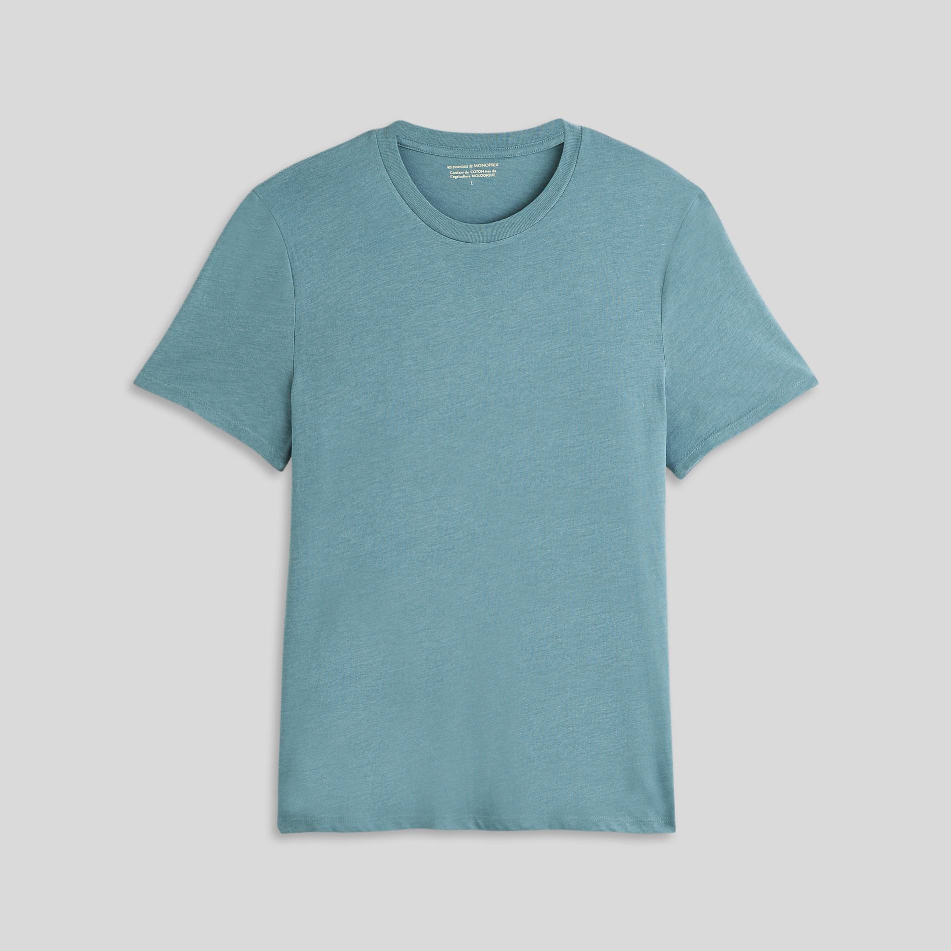 T-shirt manches courtes col rond contenant du coton BIO, Vert fonc&eacute;, large image number 2.0