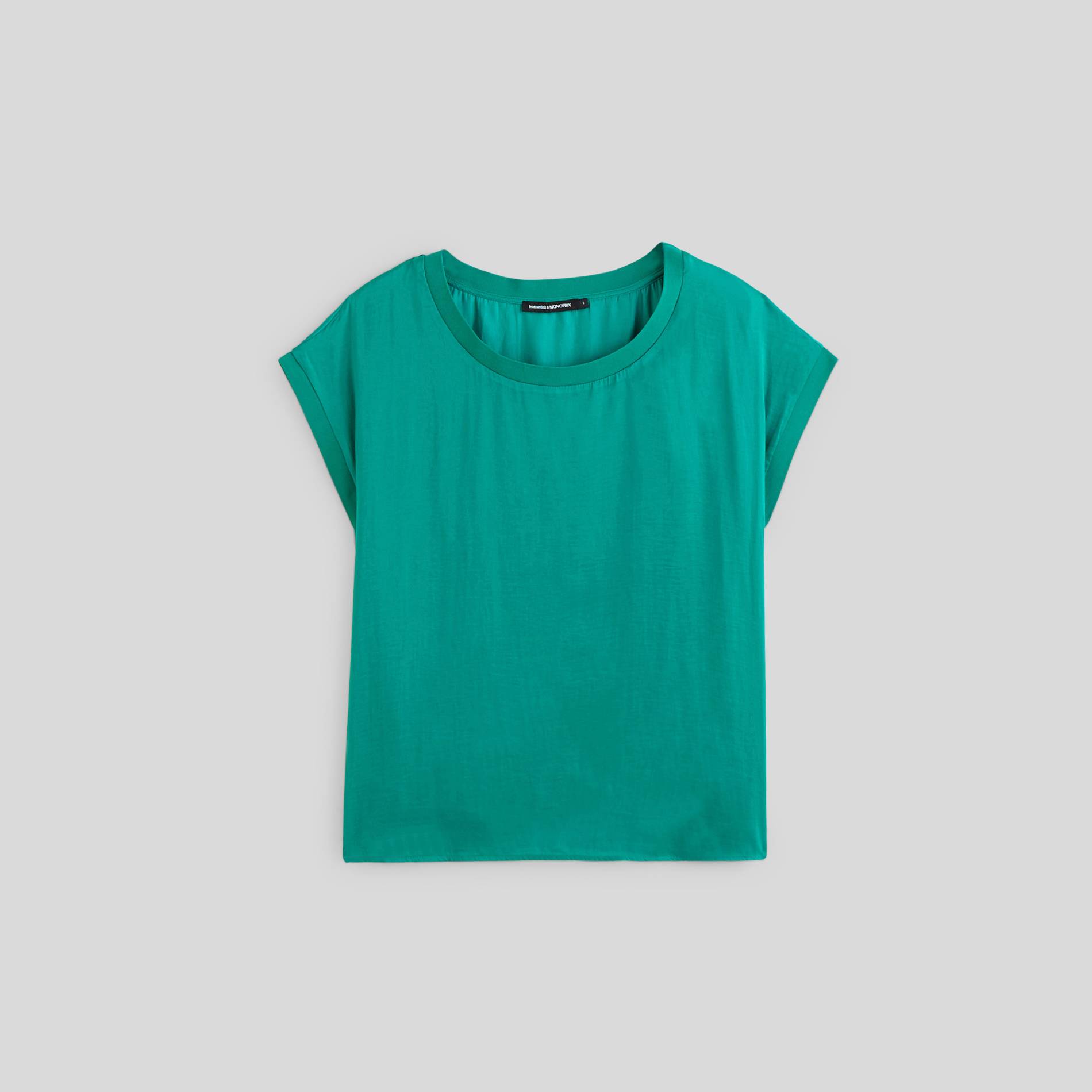 Top sans manches effet satiné, Vert, large image number 2