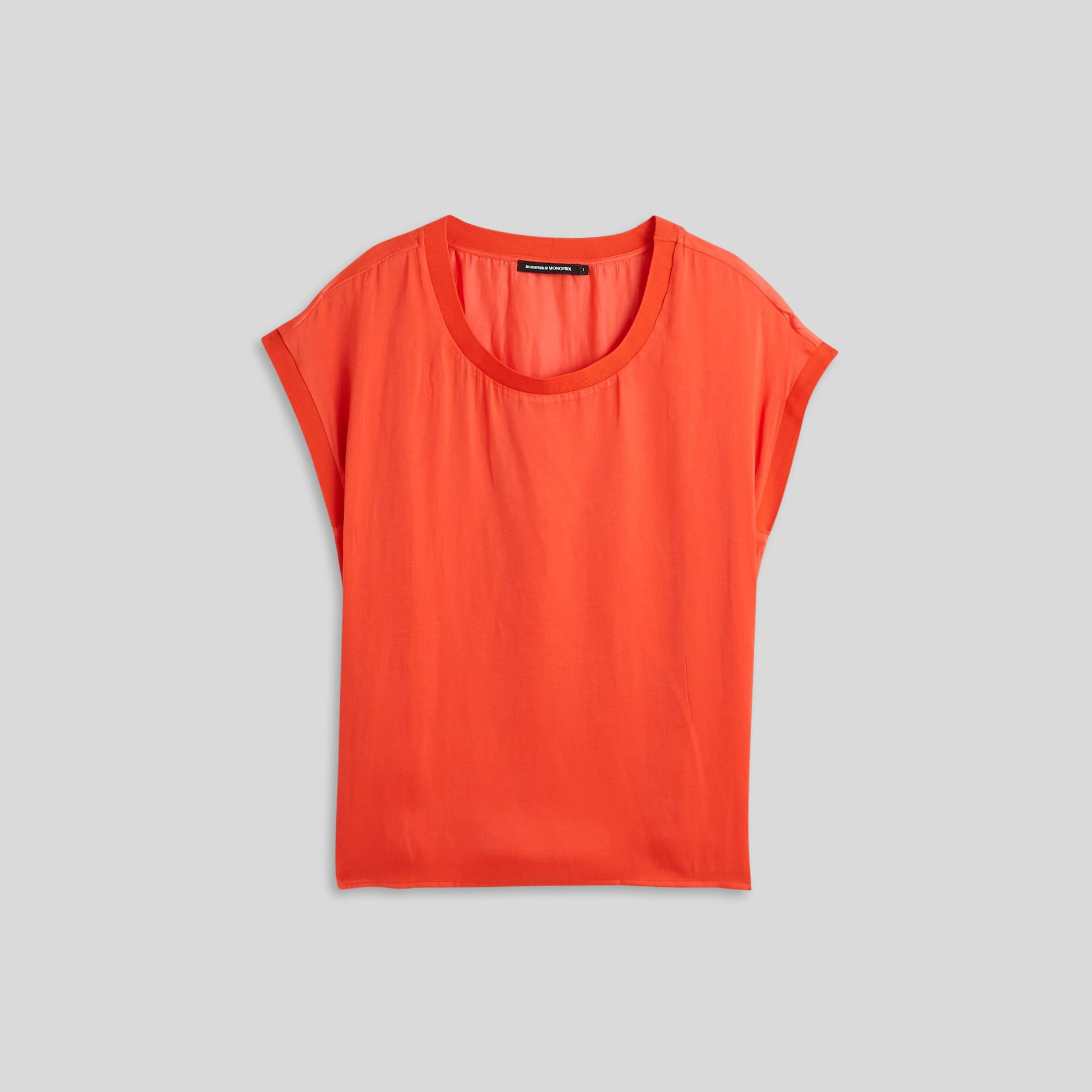 Top sans manches effet satiné, Orange, large image number 2