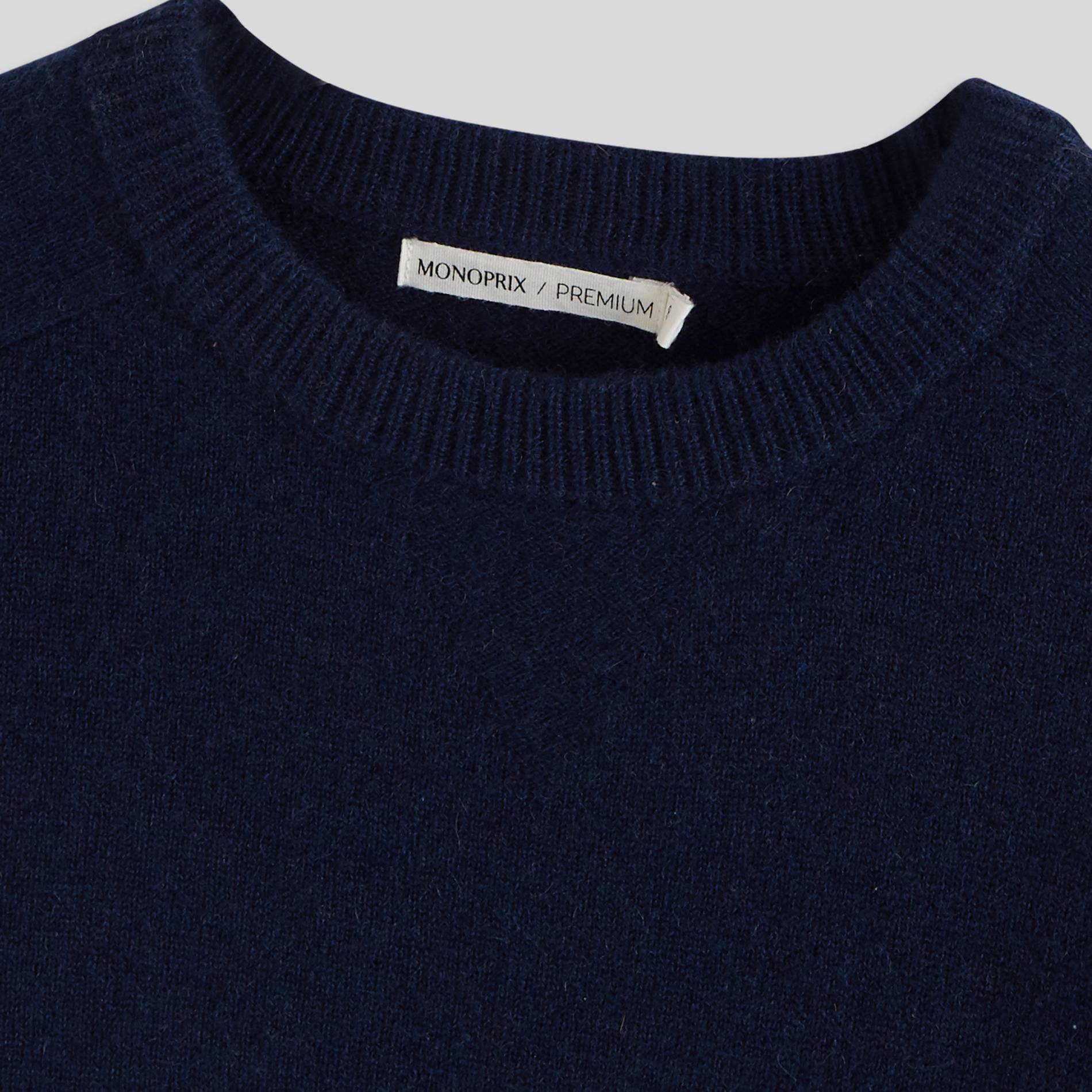 Pull col rond en cachemire, Bleu marine, large image number 2