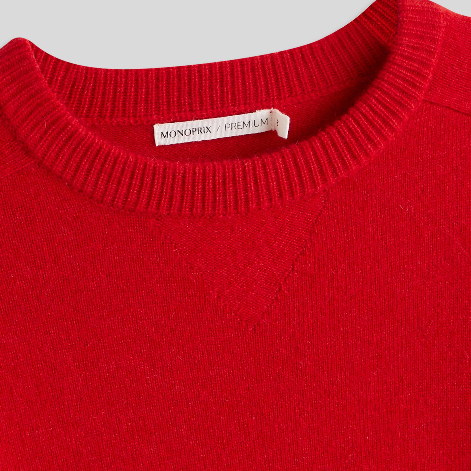 Pull col rond en cachemire, Carmin, large image number 2.0