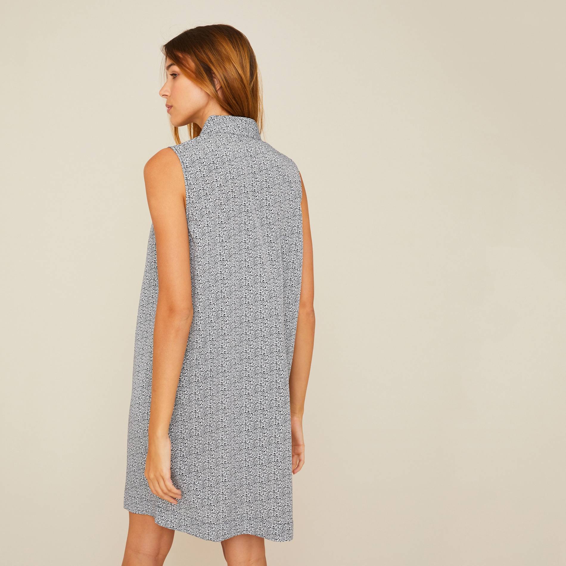 Robe sans manches imprimé floral, Bleu marine, large image number 1.0