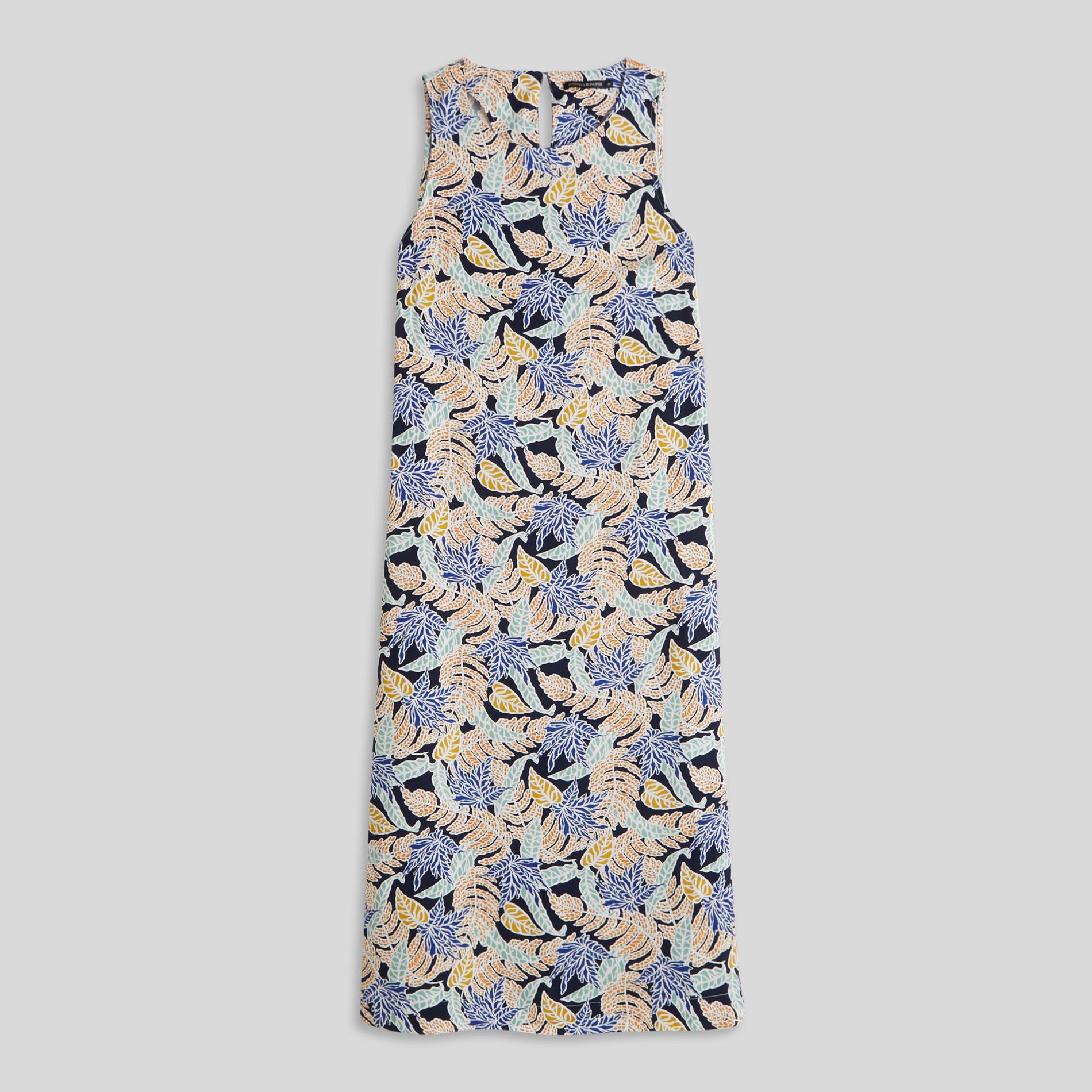 Robe longue sans manches imprimée, Bleu marine, large image number 2.0