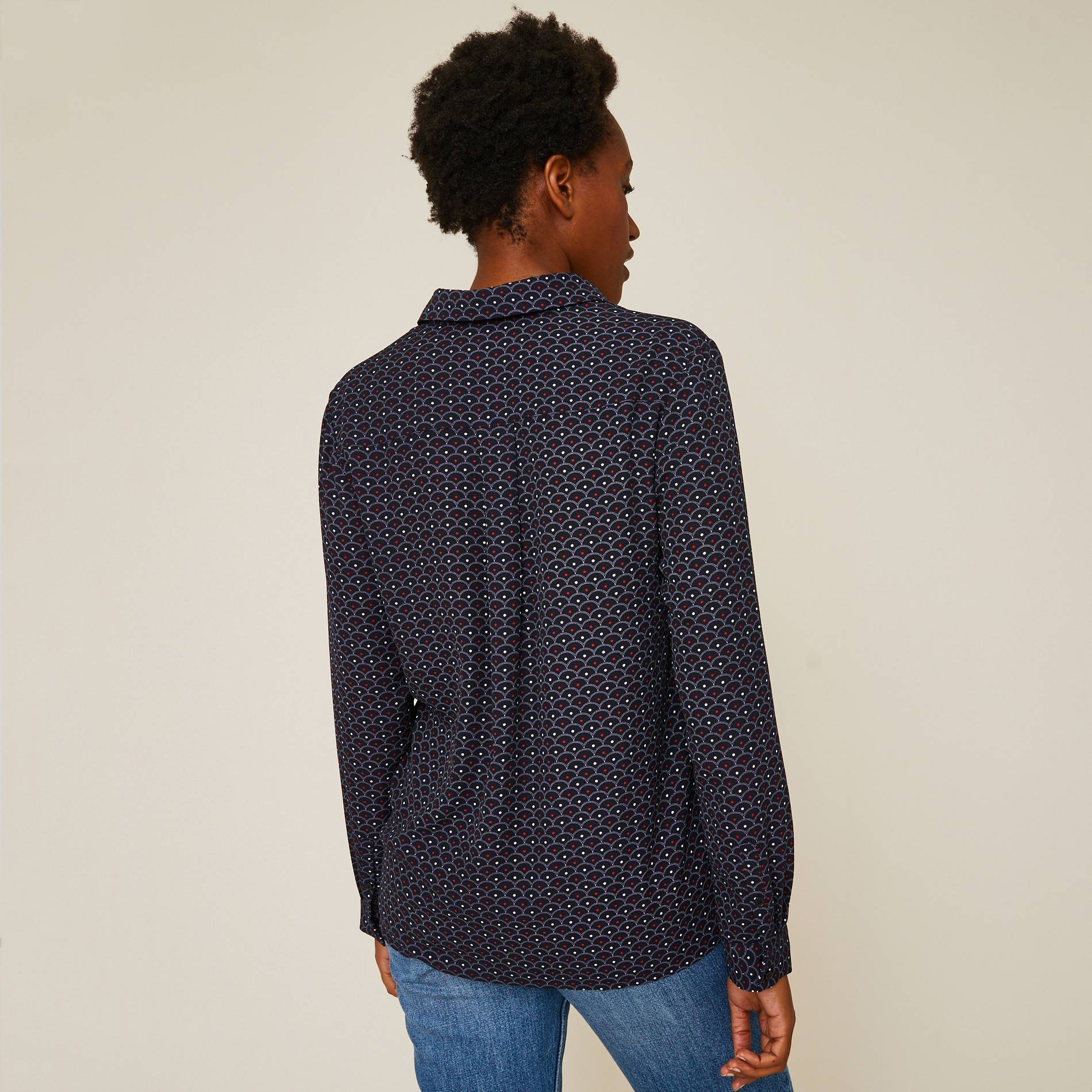 Chemise imprimée, Bleu marine, large image number 1