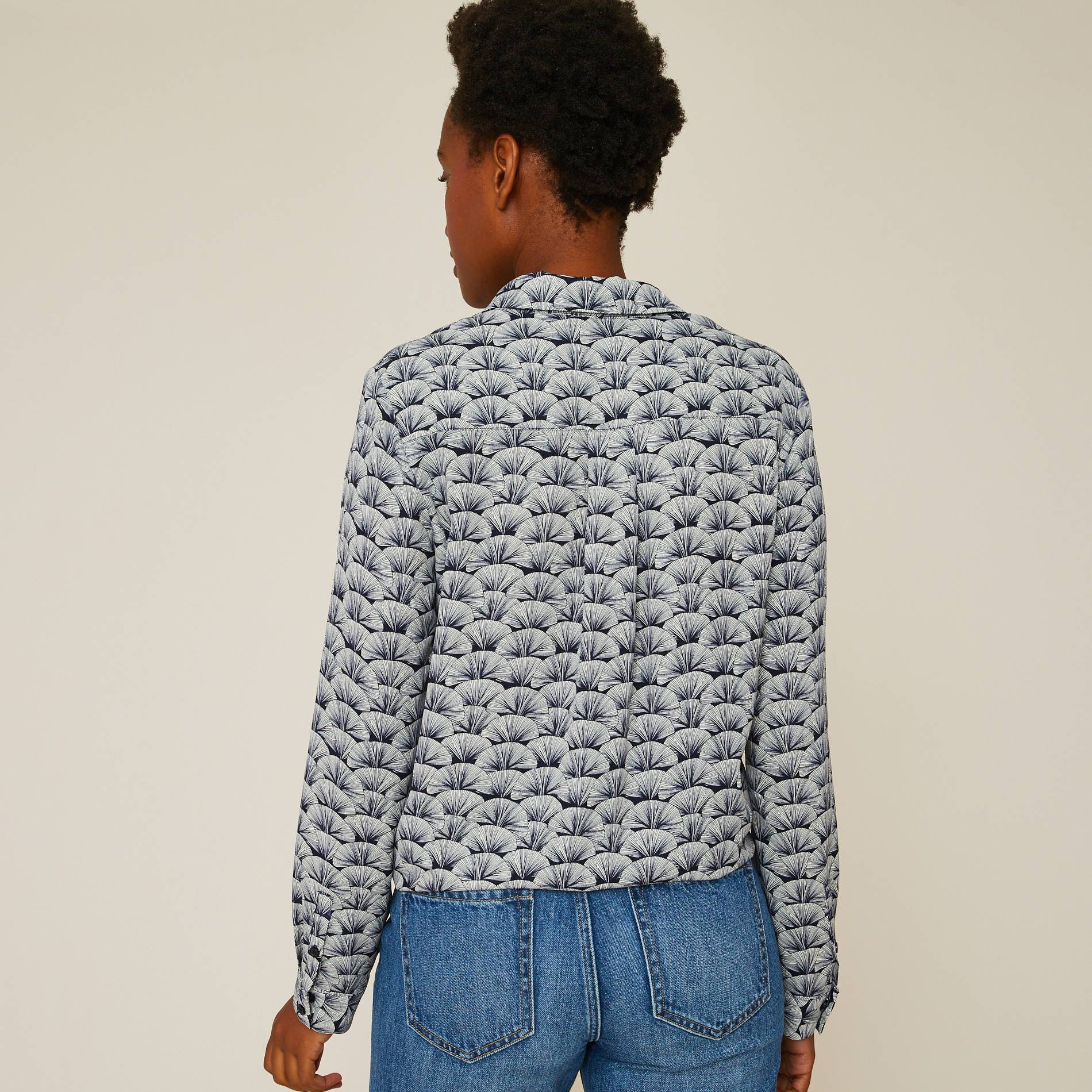 Chemise imprimée, Bleu marine, large image number 1