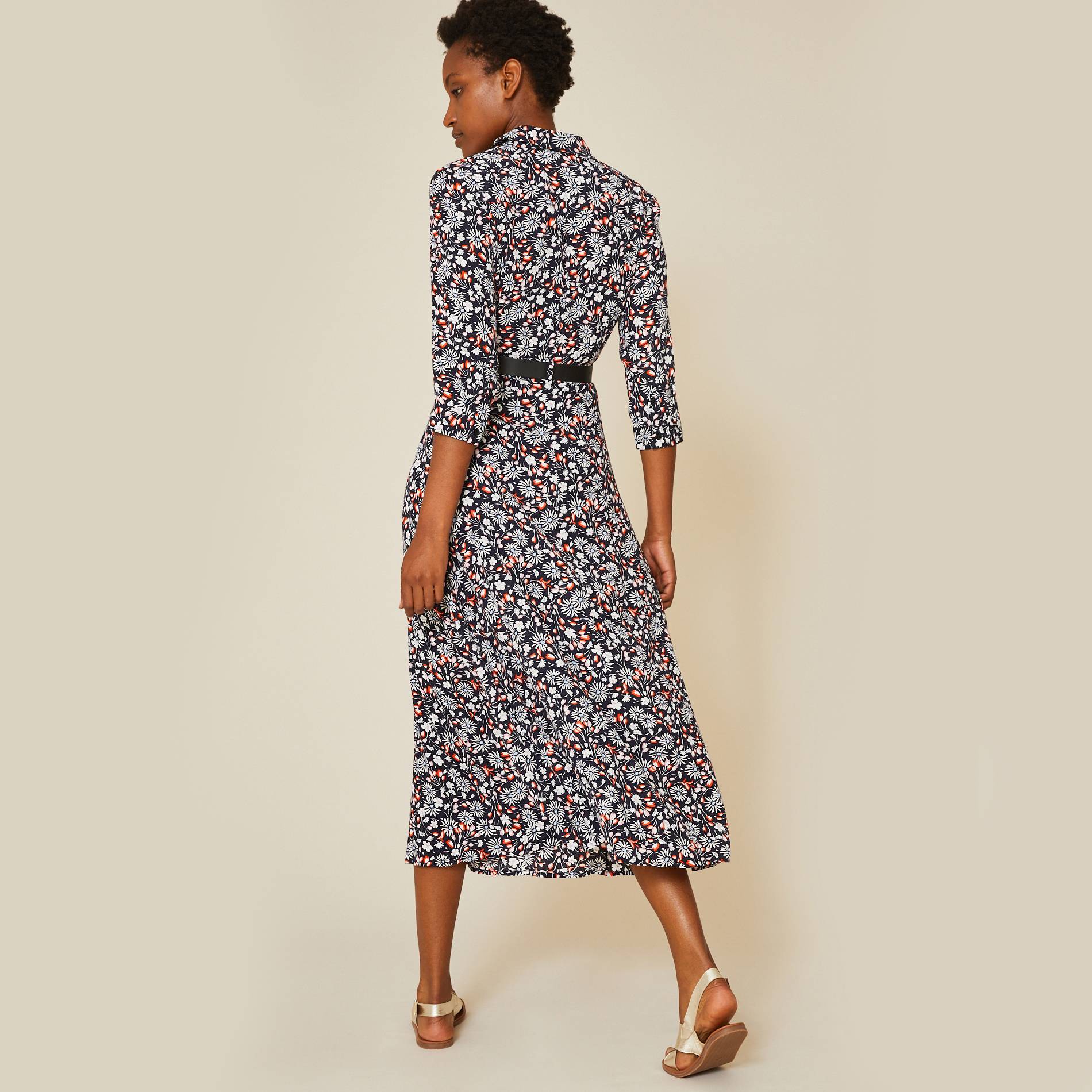 Robe chemise longue, Bleu marine, large image number 1.0