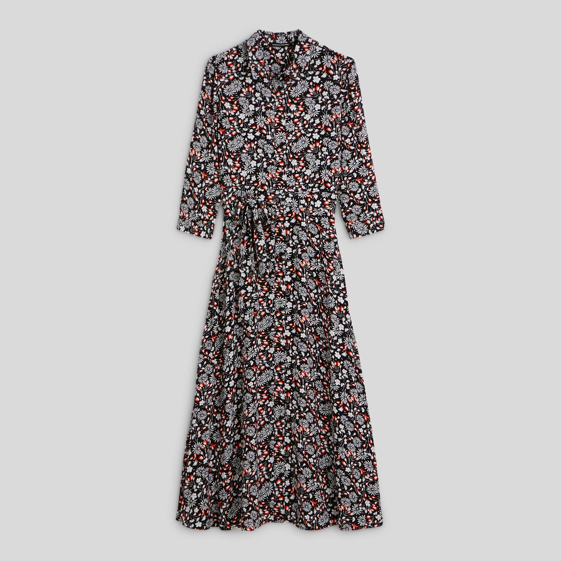 Robe chemise longue, Bleu marine, large image number 2.0
