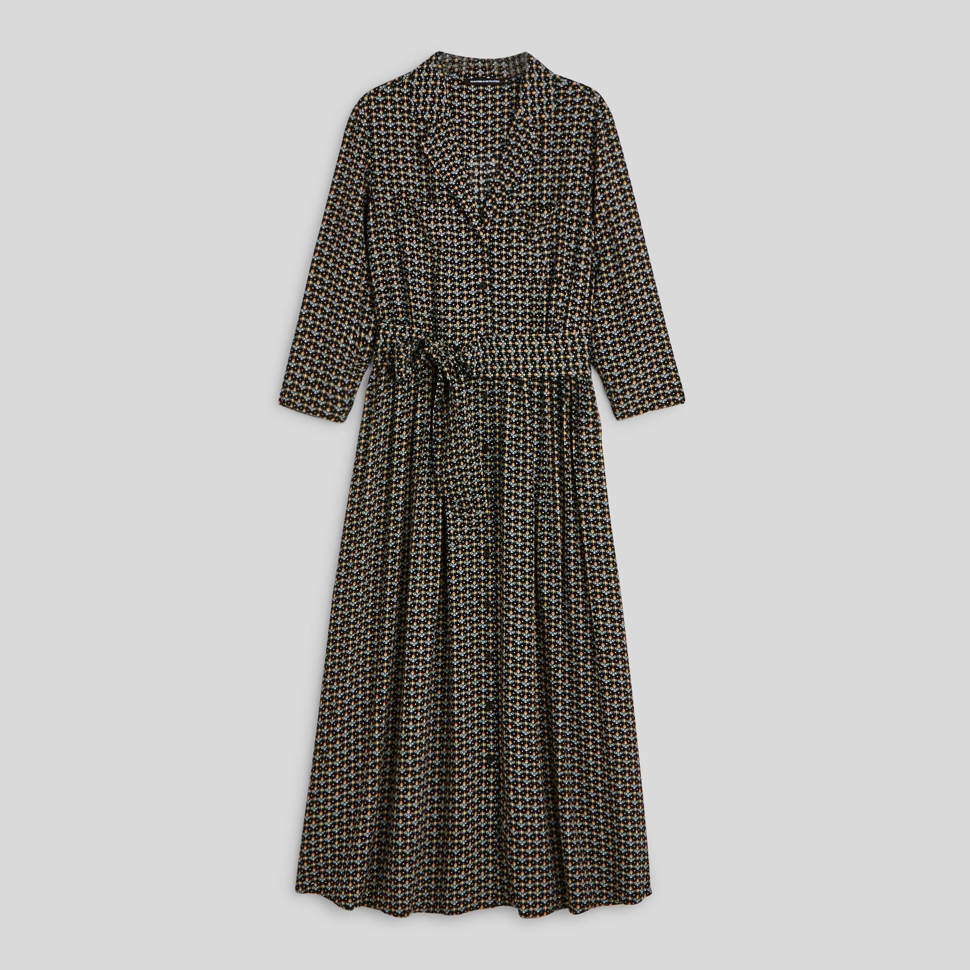 Robe chemise longue, Noir, large image number 2
