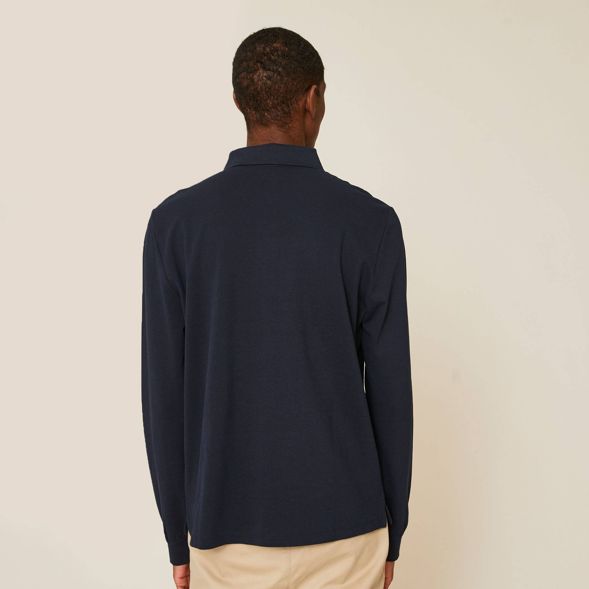 Polo piqué manches longues en coton BIO, Bleu clair, large image number 1