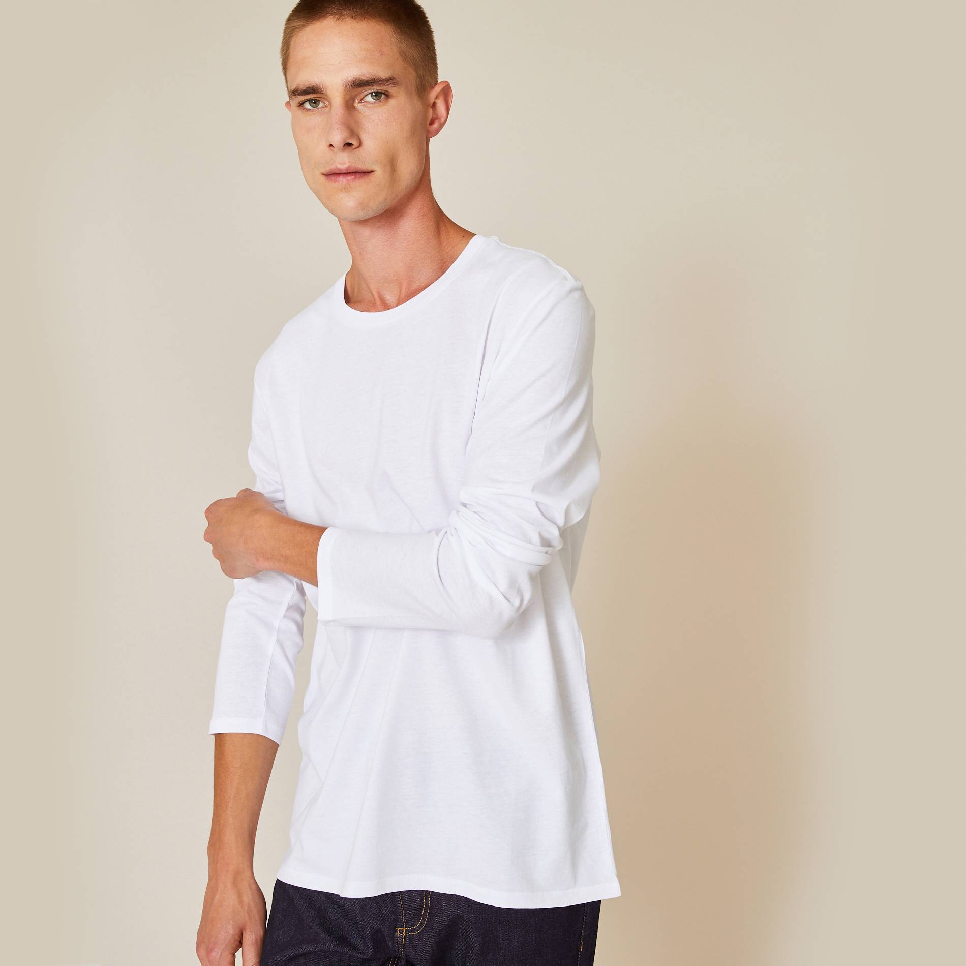T-shirt manches longues en coton BIO, Blanc, large image number 0