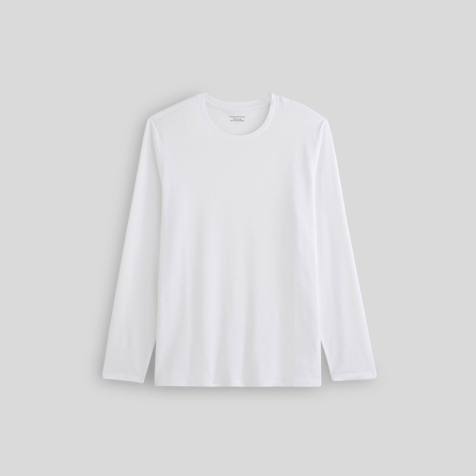 T-shirt manches longues en coton BIO, Blanc, large image number 2