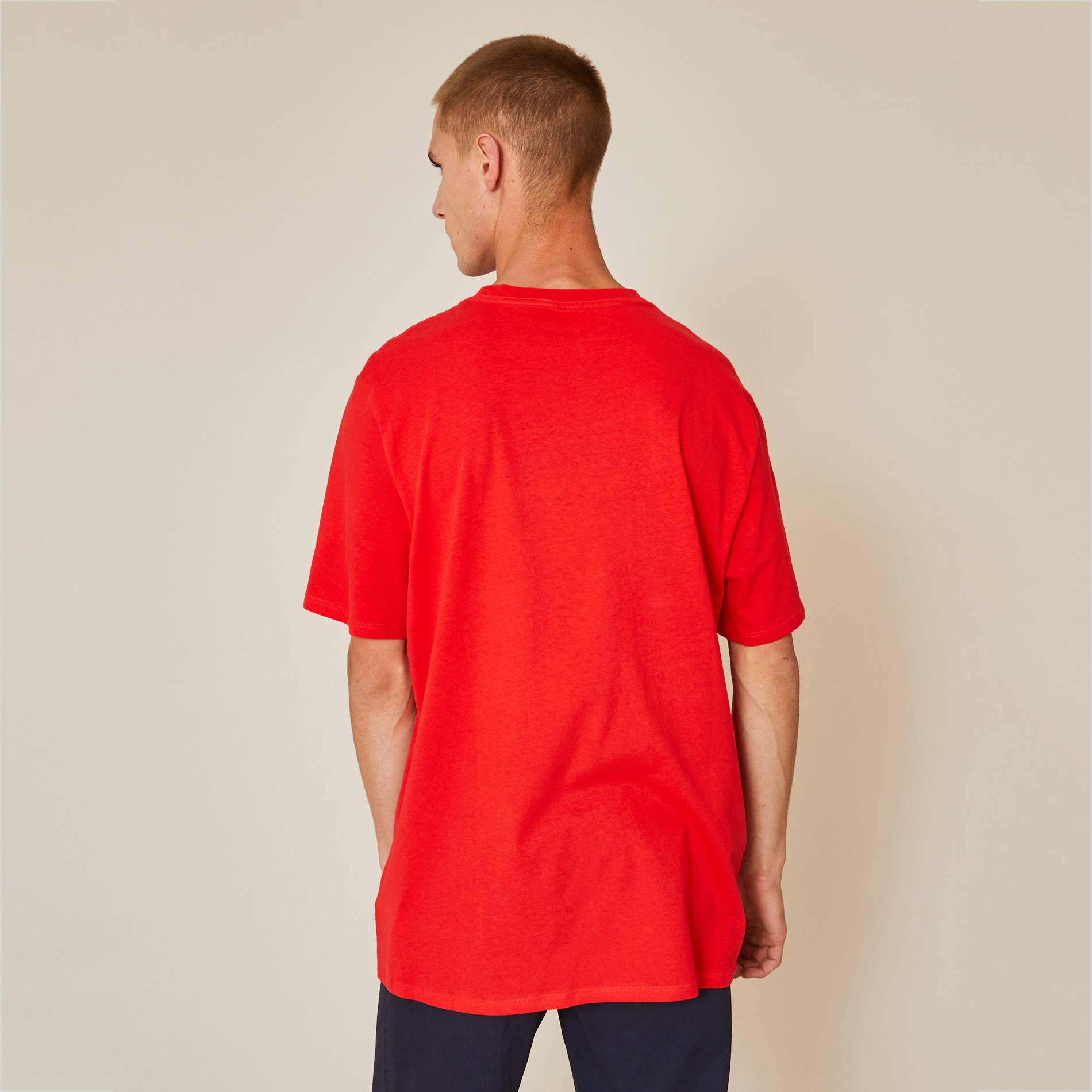 T-shirt manches courtes col rond en coton BIO GOTS, Cerise, large image number 1