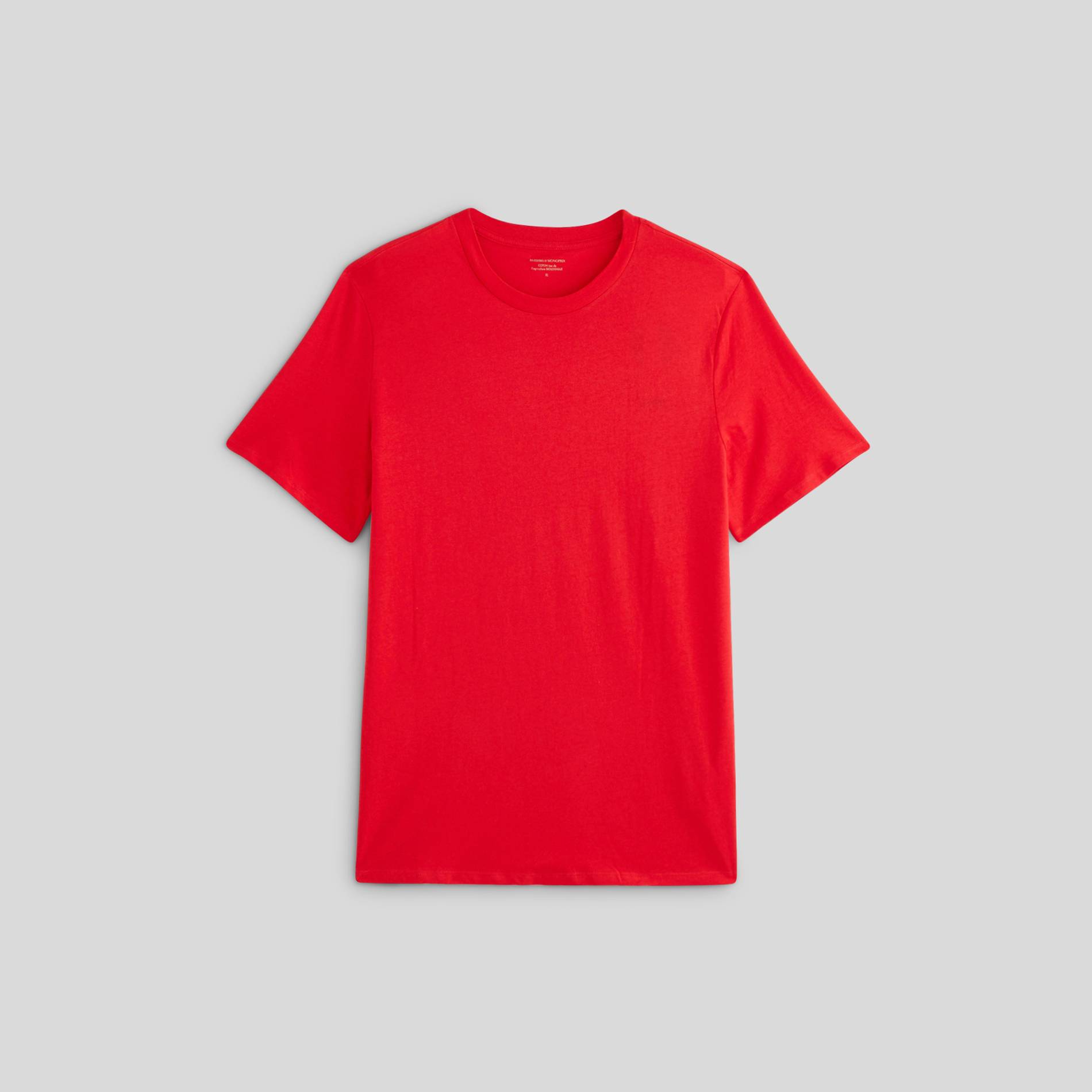 T-shirt manches courtes col rond en coton BIO GOTS, Cerise, large image number 2