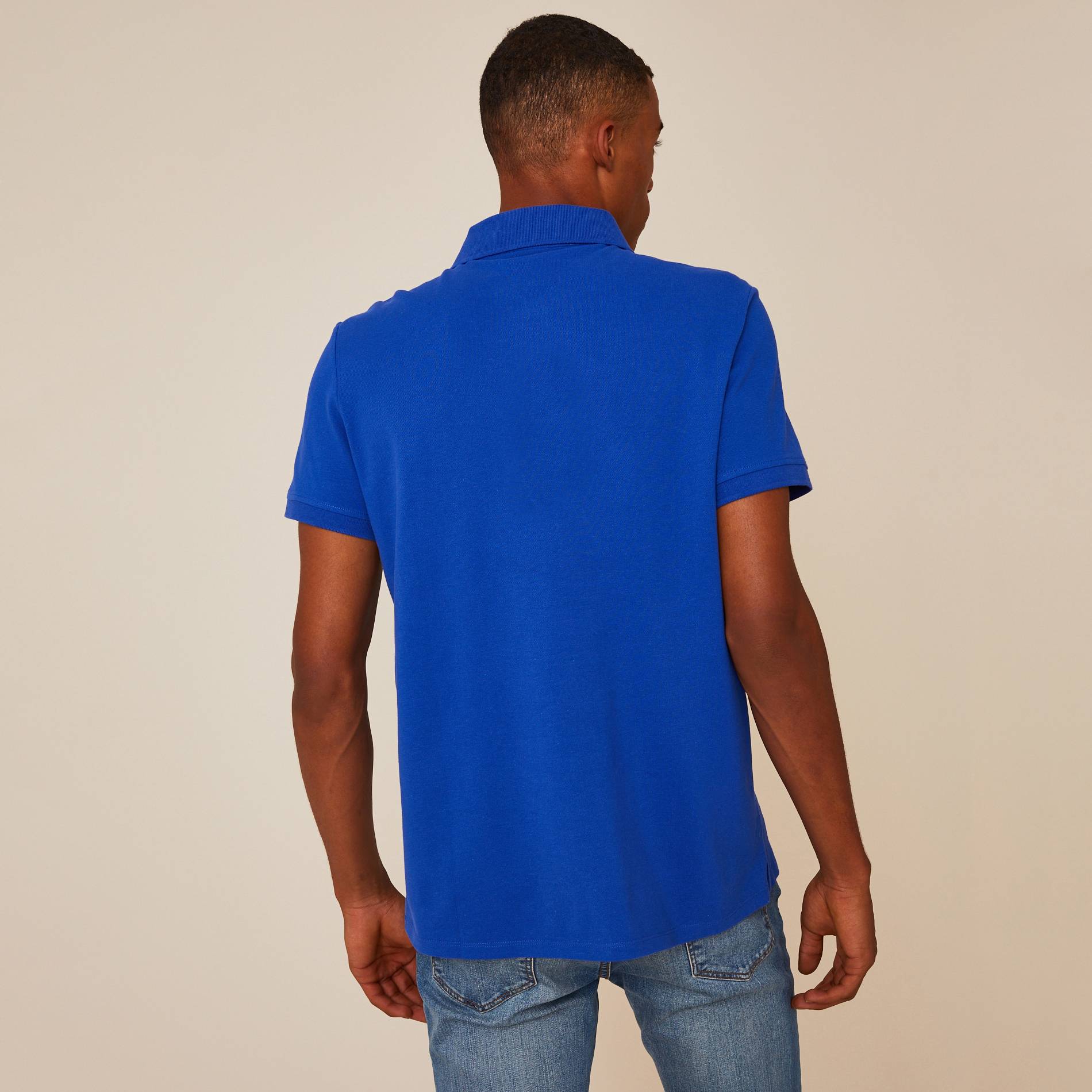 Polo piqué en coton BIO, Cobalt, large image number 1
