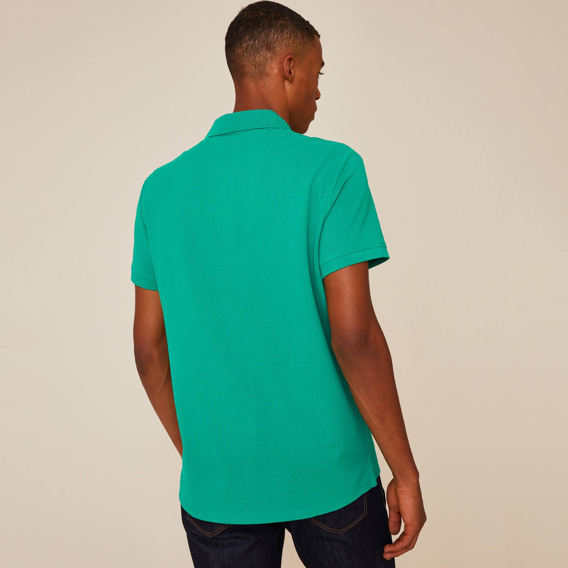 Polo piqué en coton BIO, Vert, large image number 1