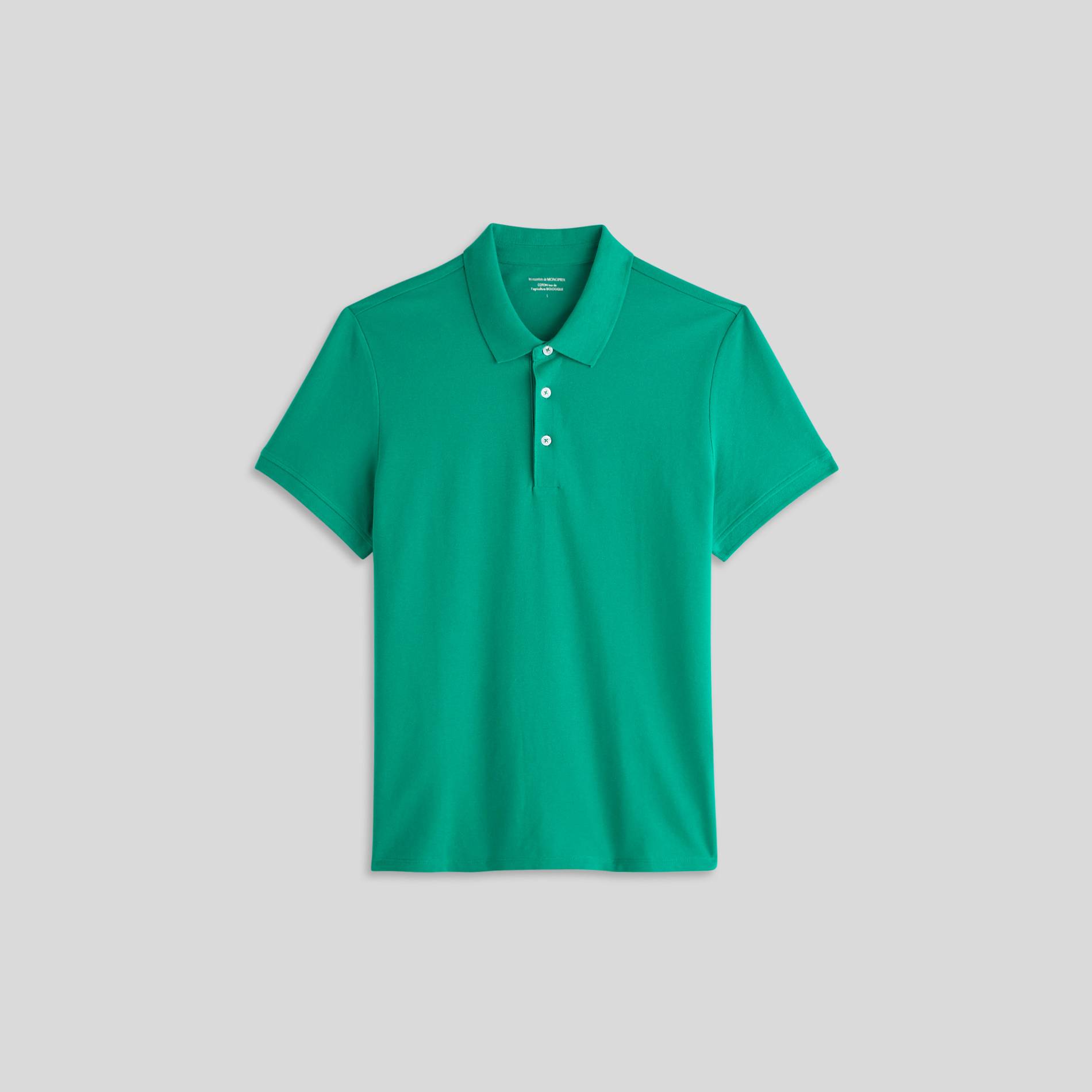 Polo piqué en coton BIO, Vert, large image number 2