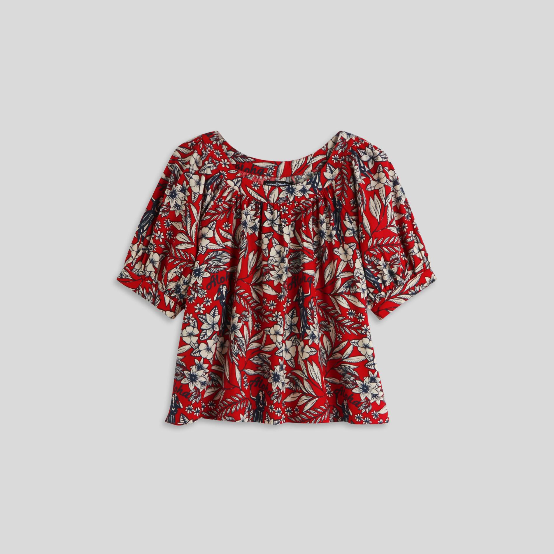 Blouse imprimée en coton, Carmin, large image number 2.0