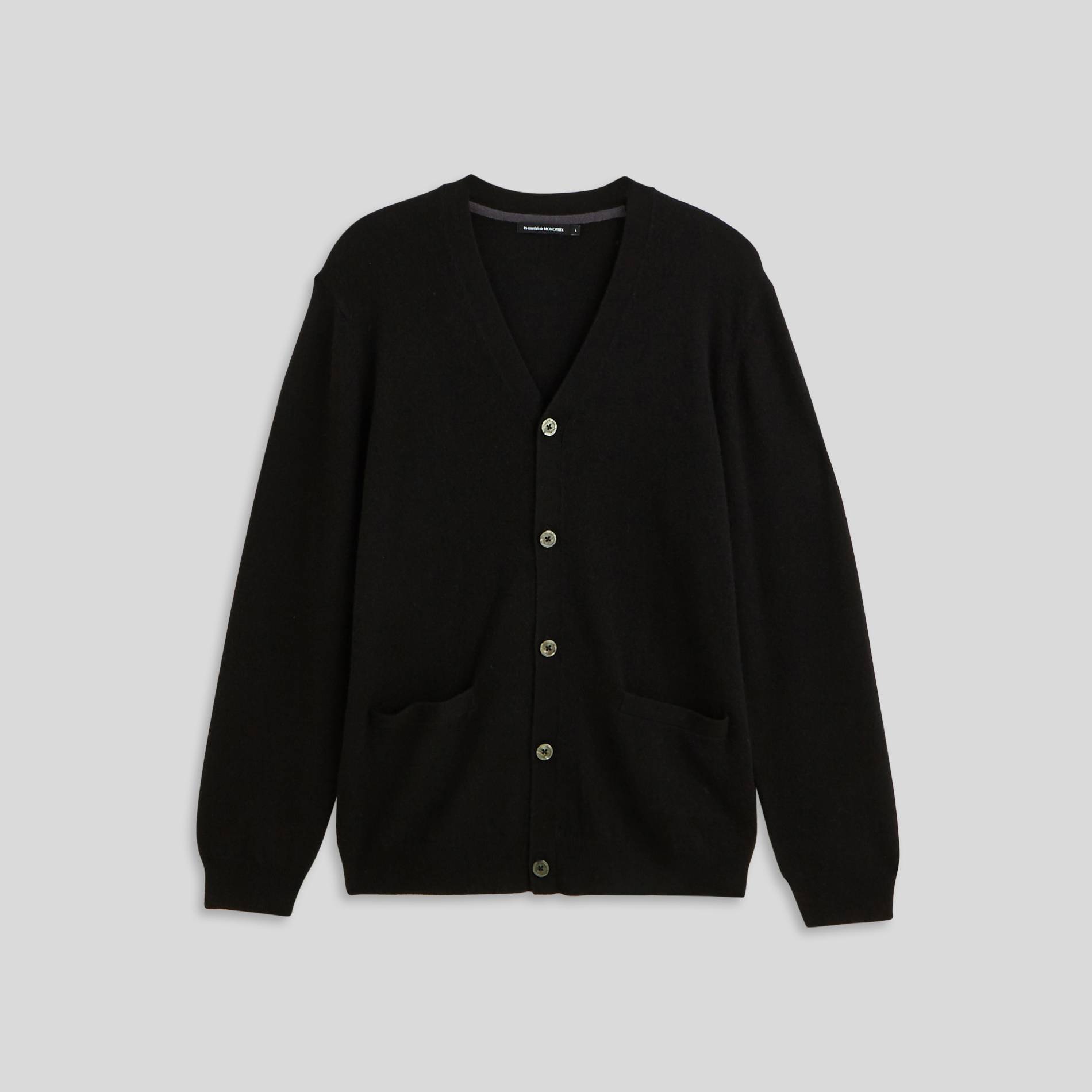 Cardigan en laine et cachemire, Noir, large image number 2.0