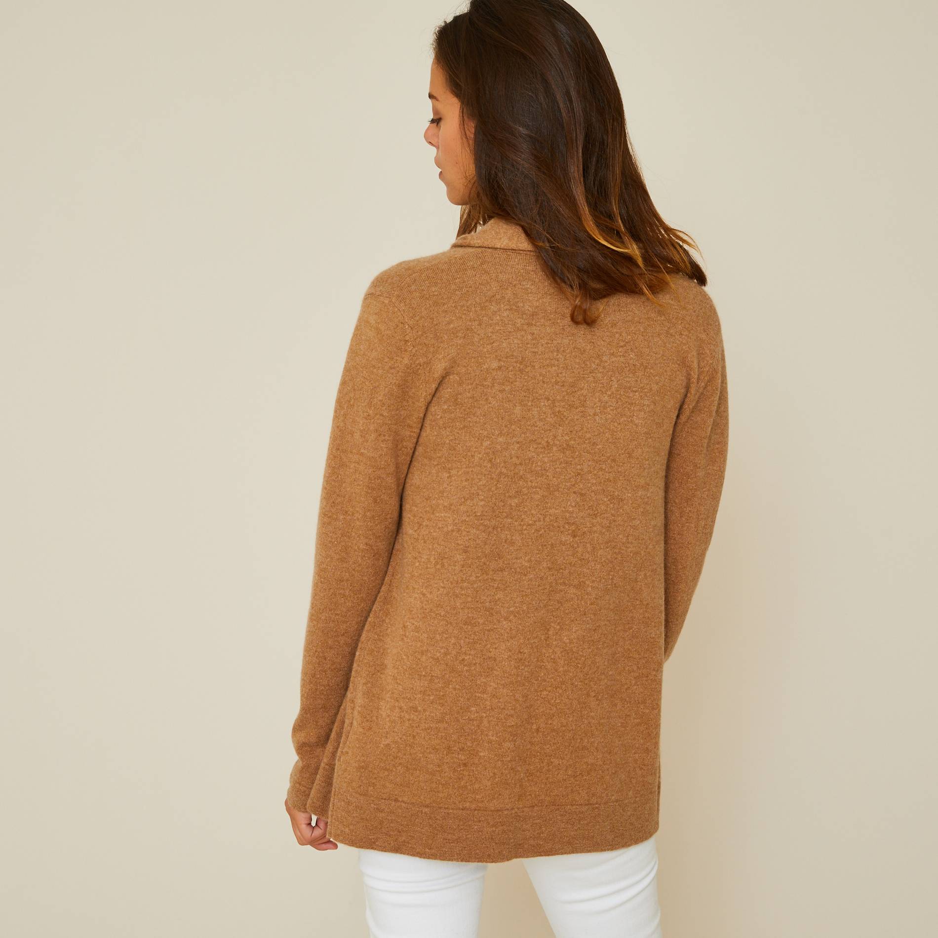 Gilet long en cachemire, Beige, large image number 1.0