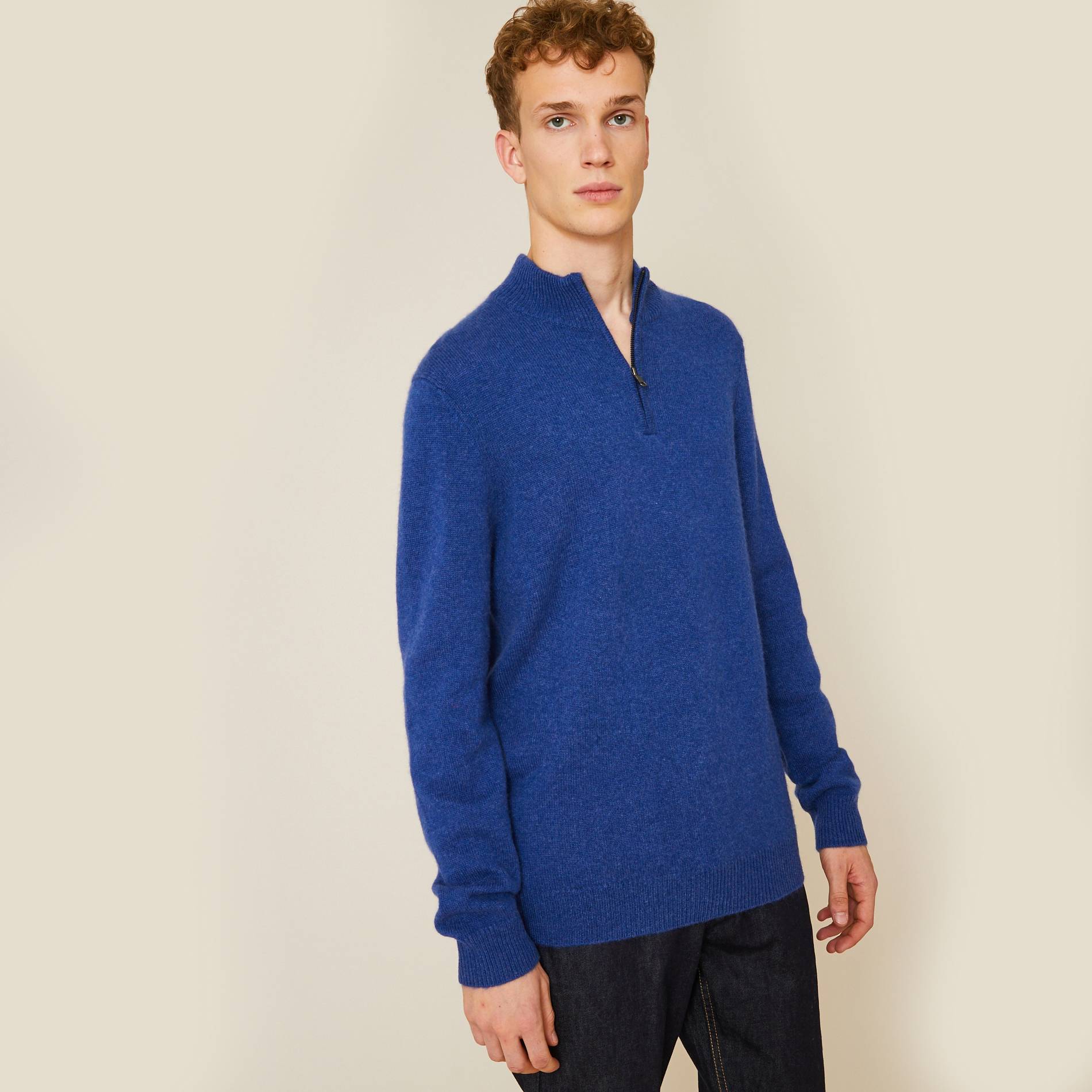 Pull en cachemire, Indigo, large image number 0