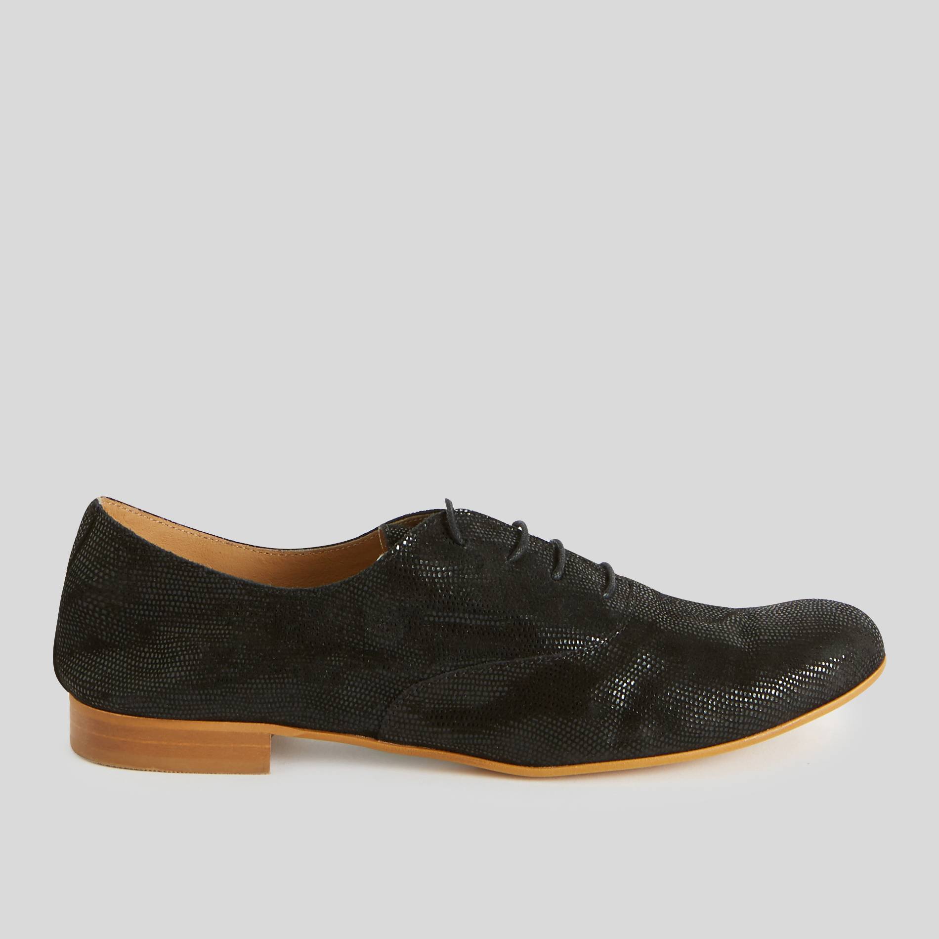 Derbies en cuir irisées, Noir, large image number 0.0