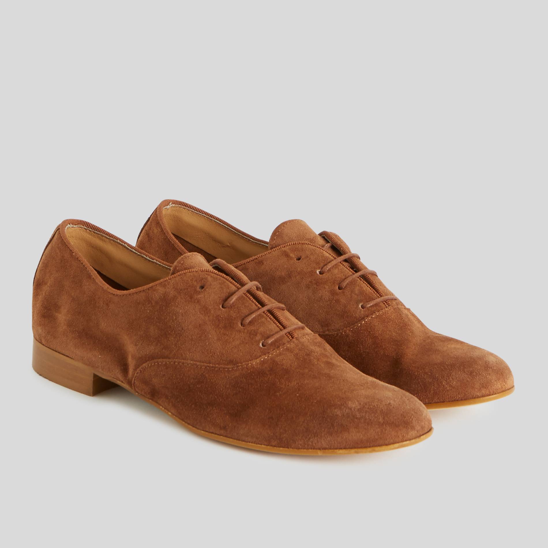 Derbies en cuir suédé, Camel, large image number 1.0