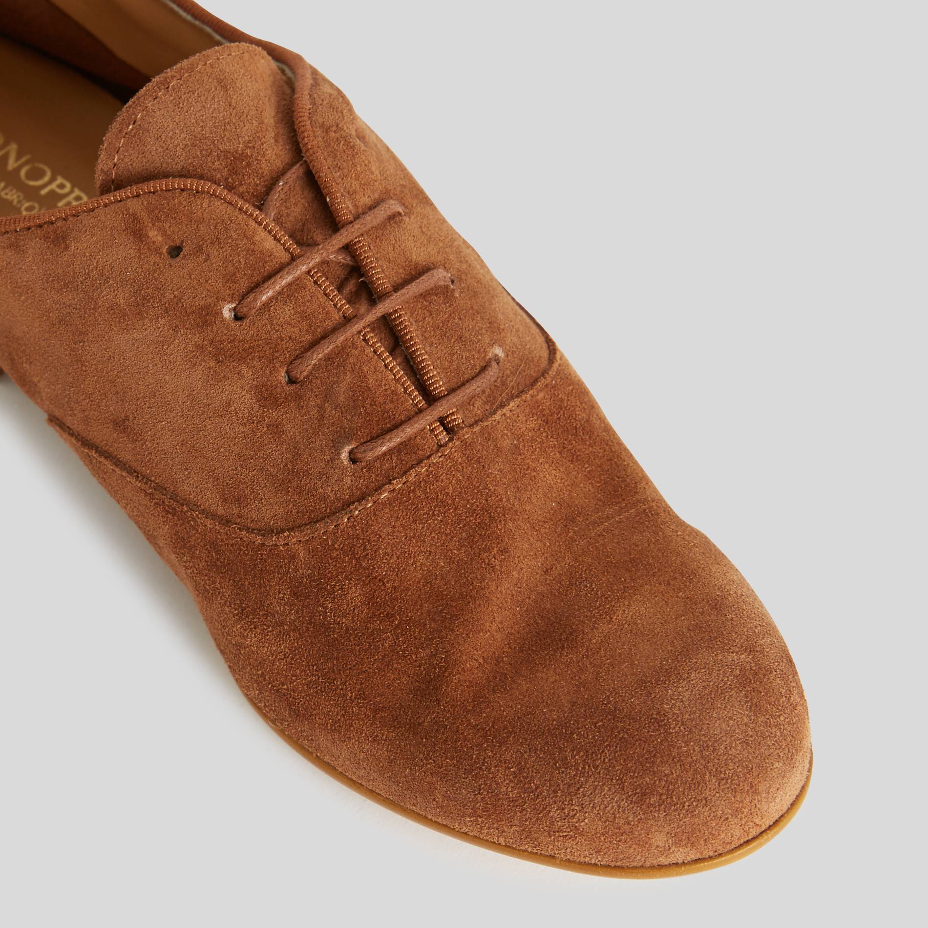 Derbies en cuir suédé, Camel, large image number 2