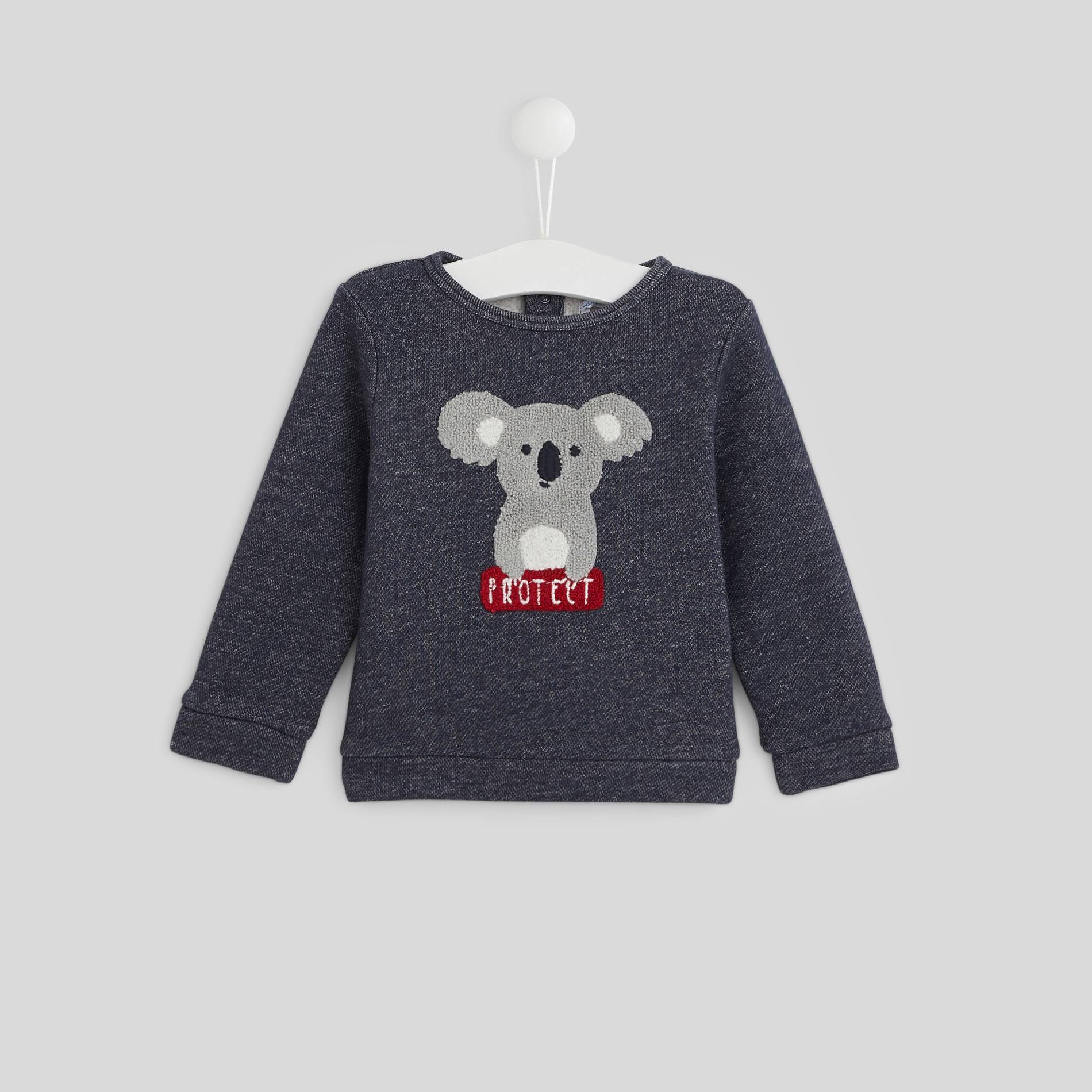 Sweat imprimé en coton BIO, Bleu clair, large image number 0