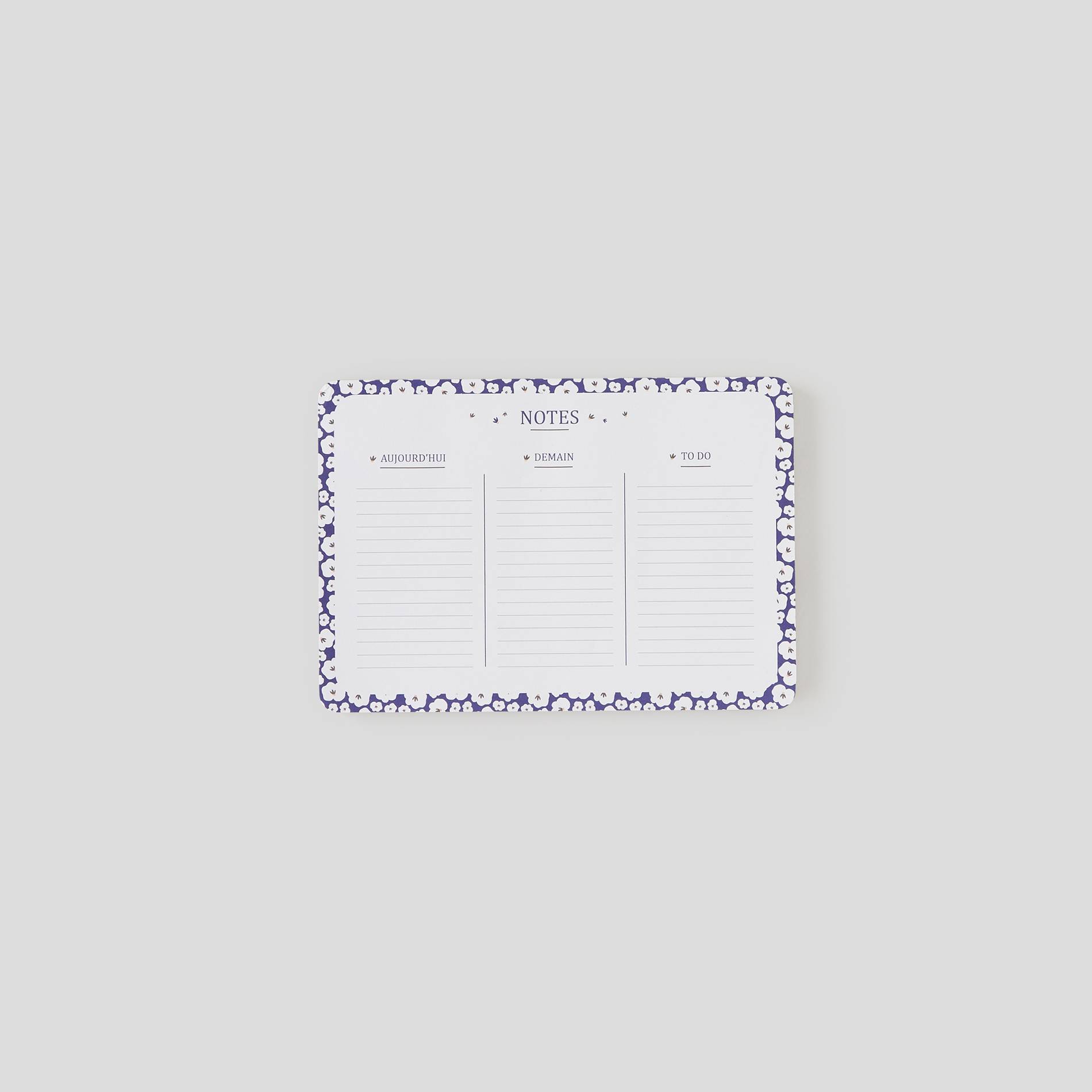 Bloc-notes à fleurs, Bleu marine, large image number 0.0