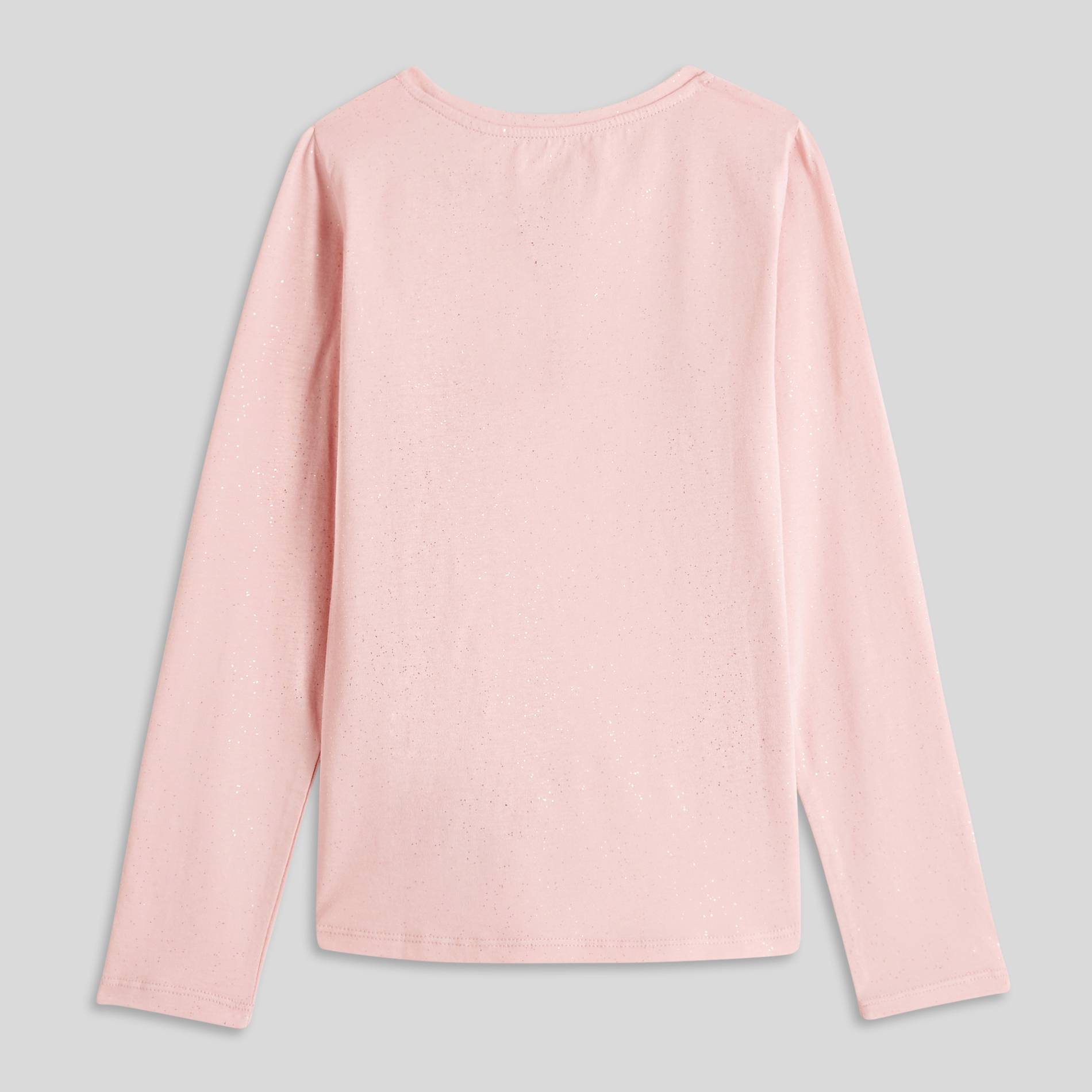 T-shirt manches longues pailleté en coton BIO, Bois de rose, large image number 1.0