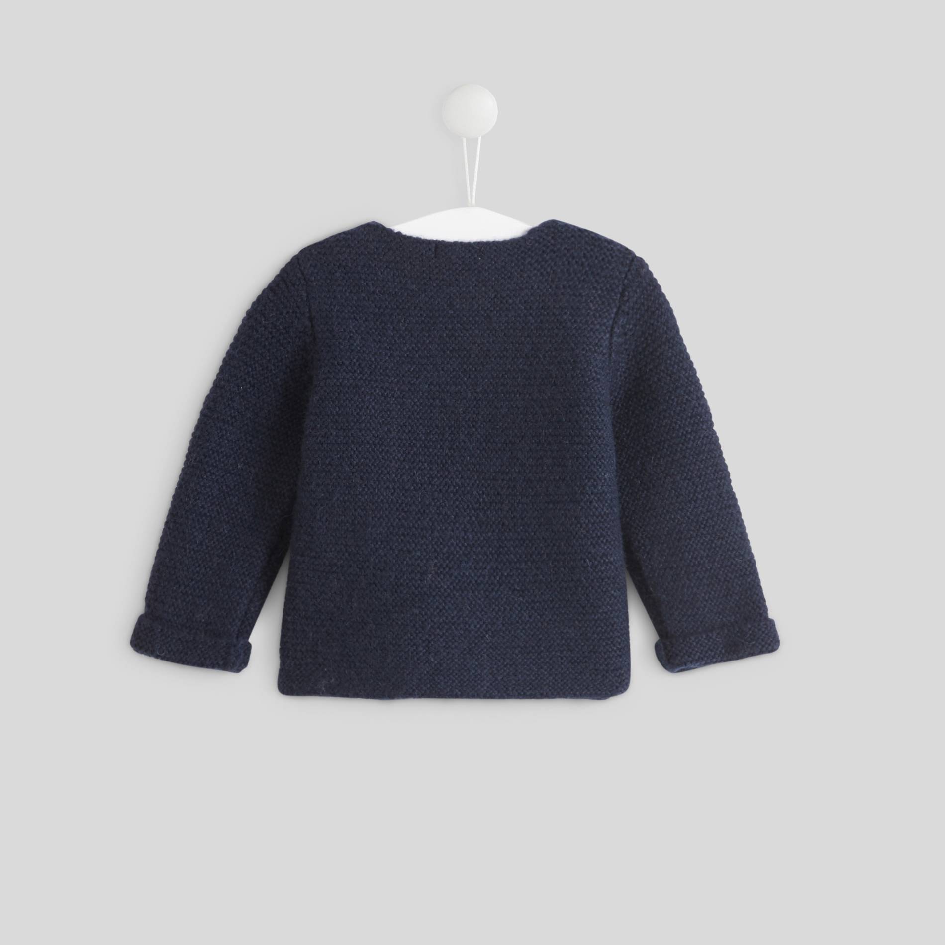 Cardigan point mousse, Bleu marine, large image number 1