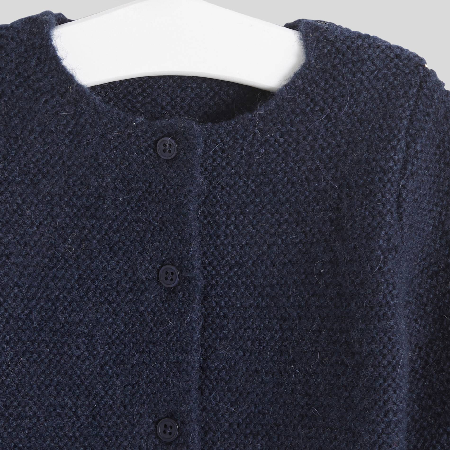 Cardigan point mousse, Bleu marine, large image number 2.0
