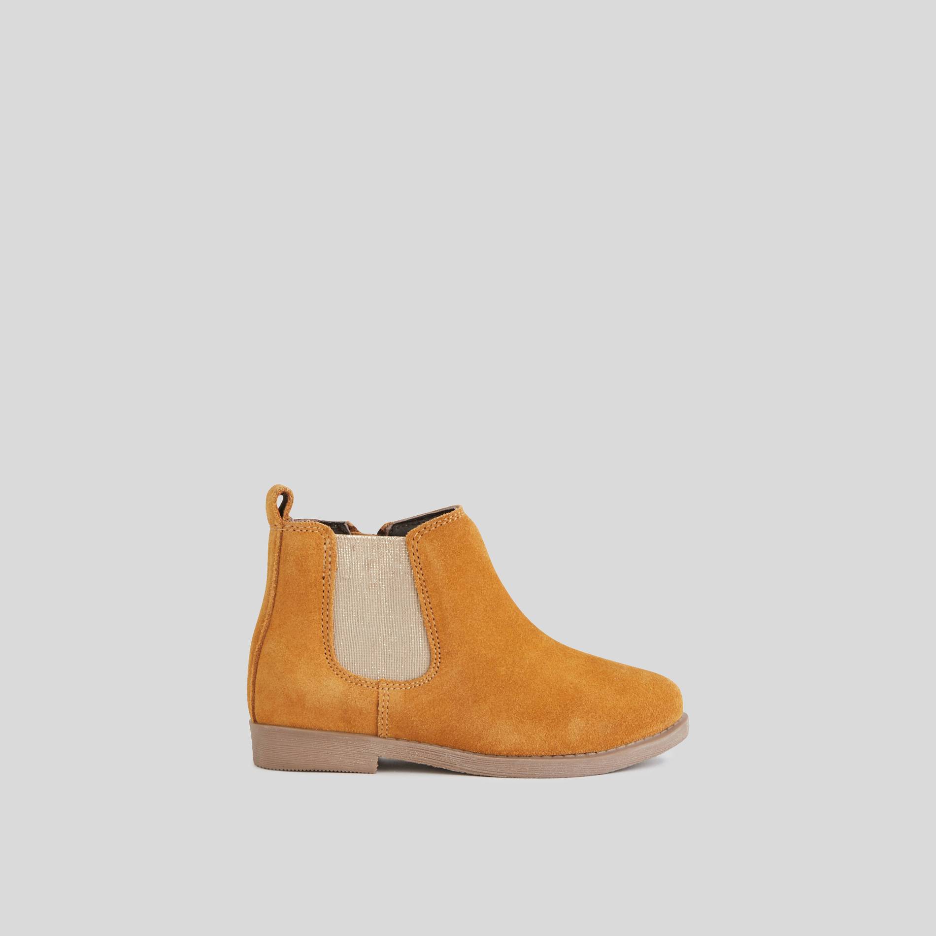 Bottines en cuir avec élastique, Brun clair, large image number 0