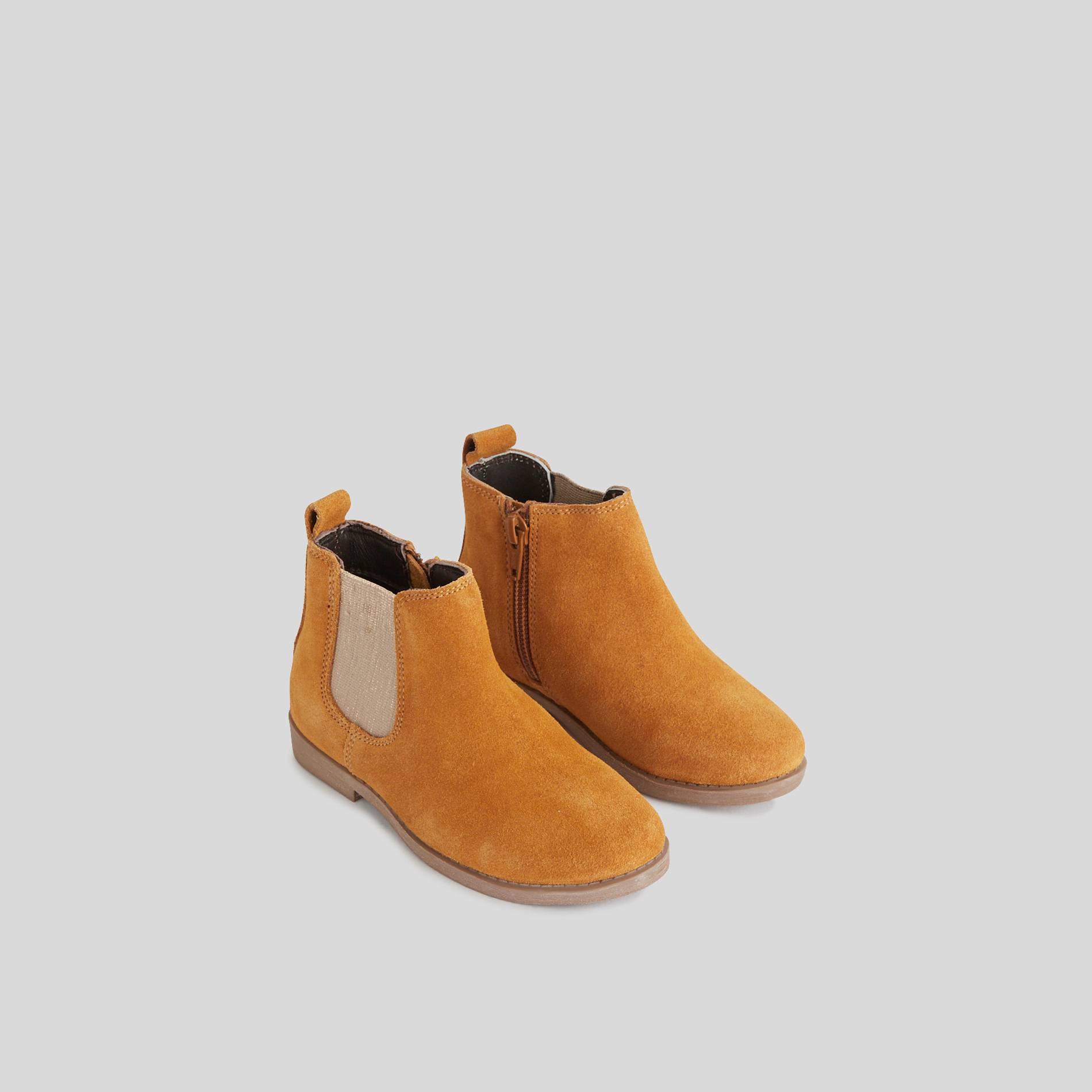 Bottines en cuir avec élastique, Brun clair, large image number 1
