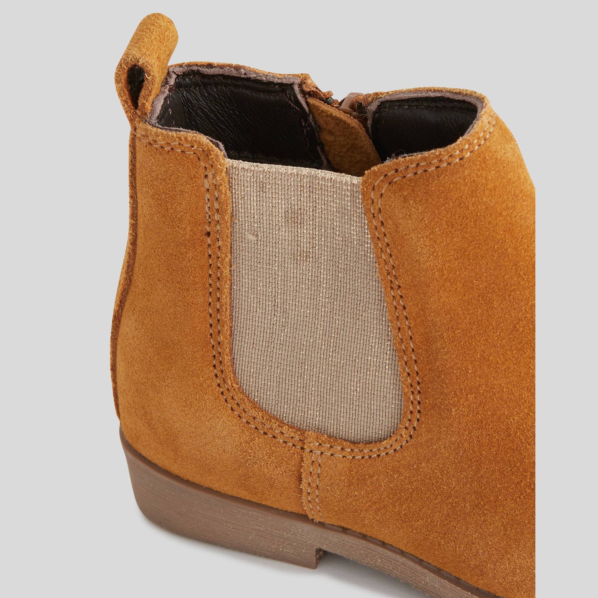 Bottines en cuir avec élastique, Brun clair, large image number 2
