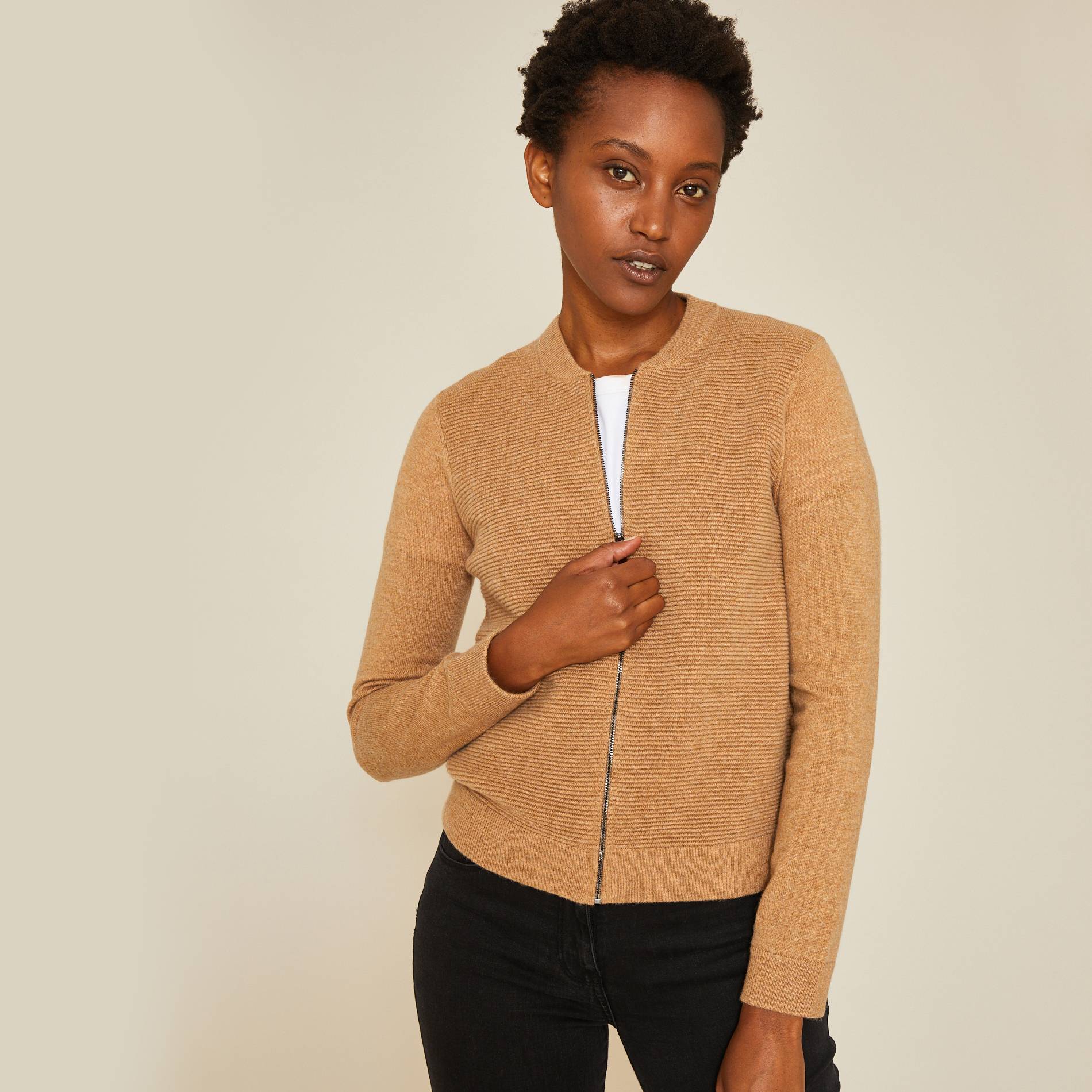 Cardigan contenant de la laine et du cachemire, Ecru, large image number 0