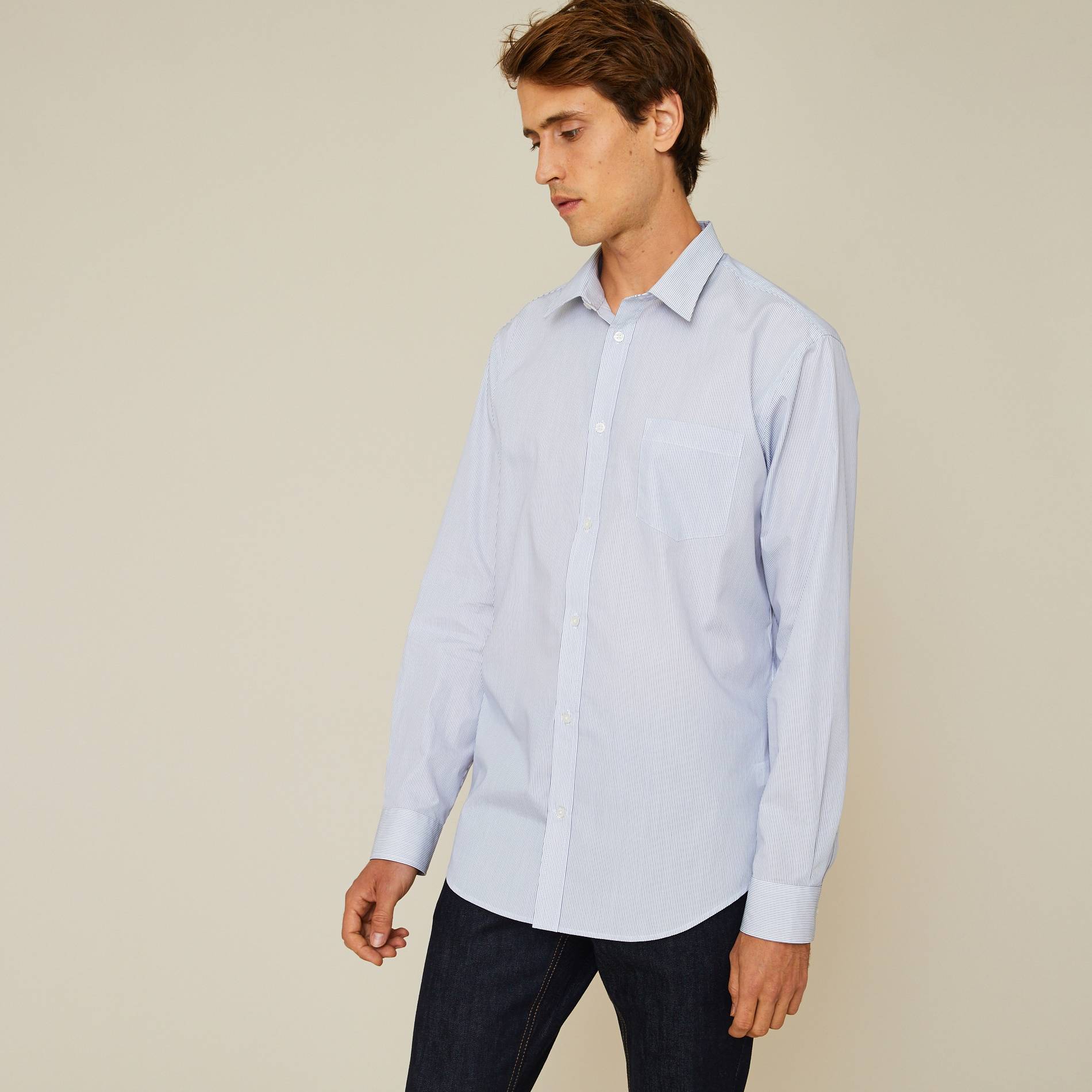Chemise carreaux coupe regular, Blanc, large image number 0.0
