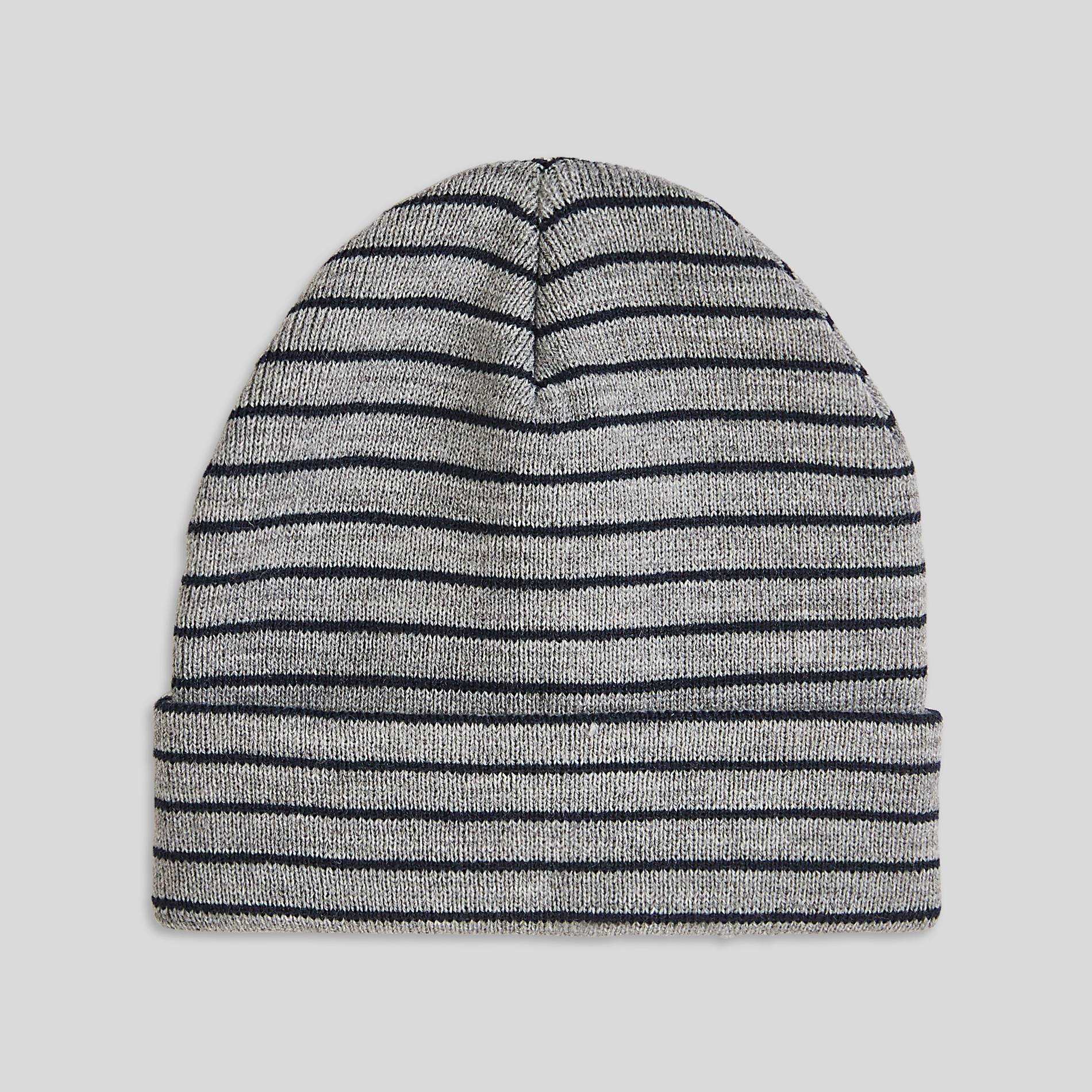 Bonnet rayé, Gris foncé, large image number 0