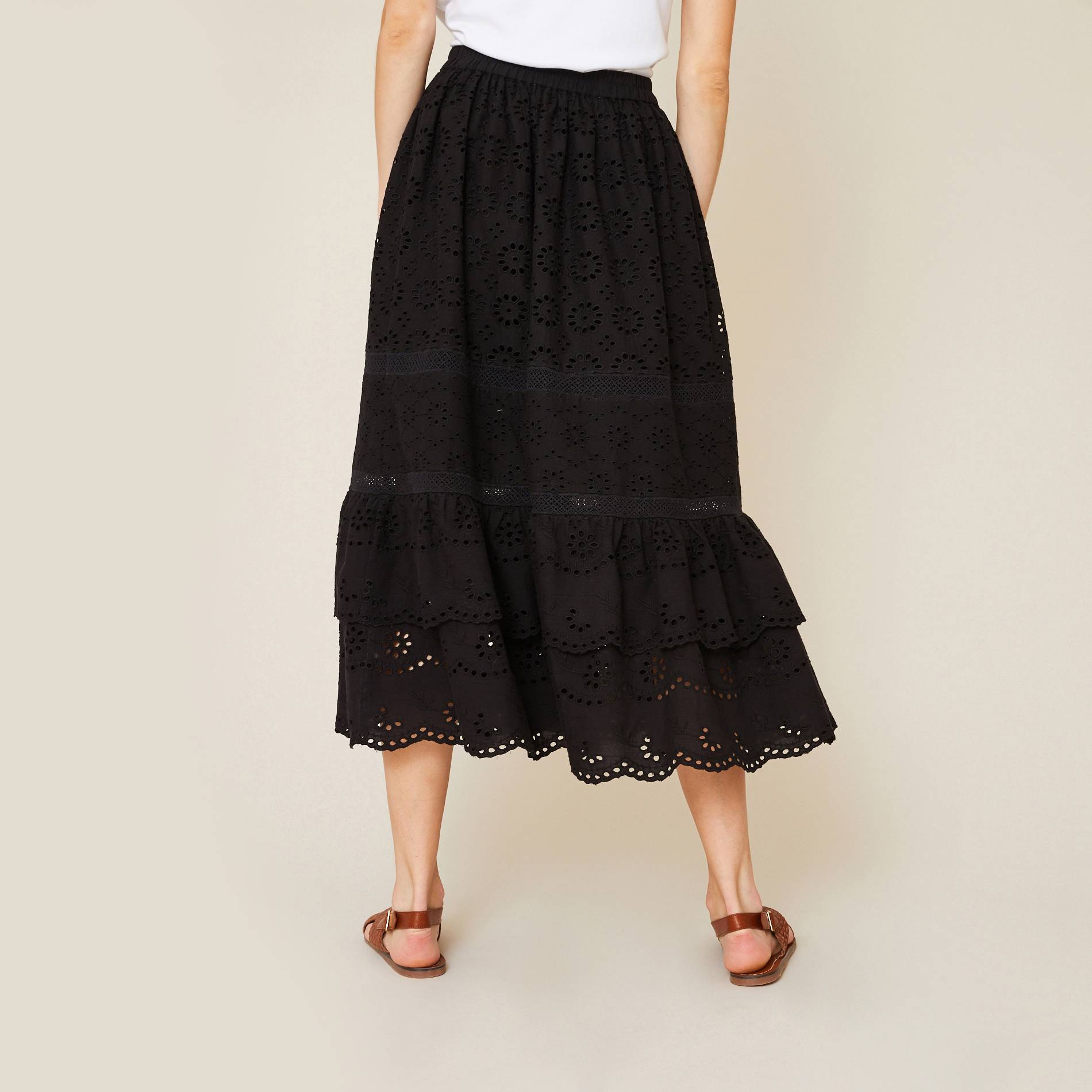 Jupon broderie anglaise, Noir, large image number 1