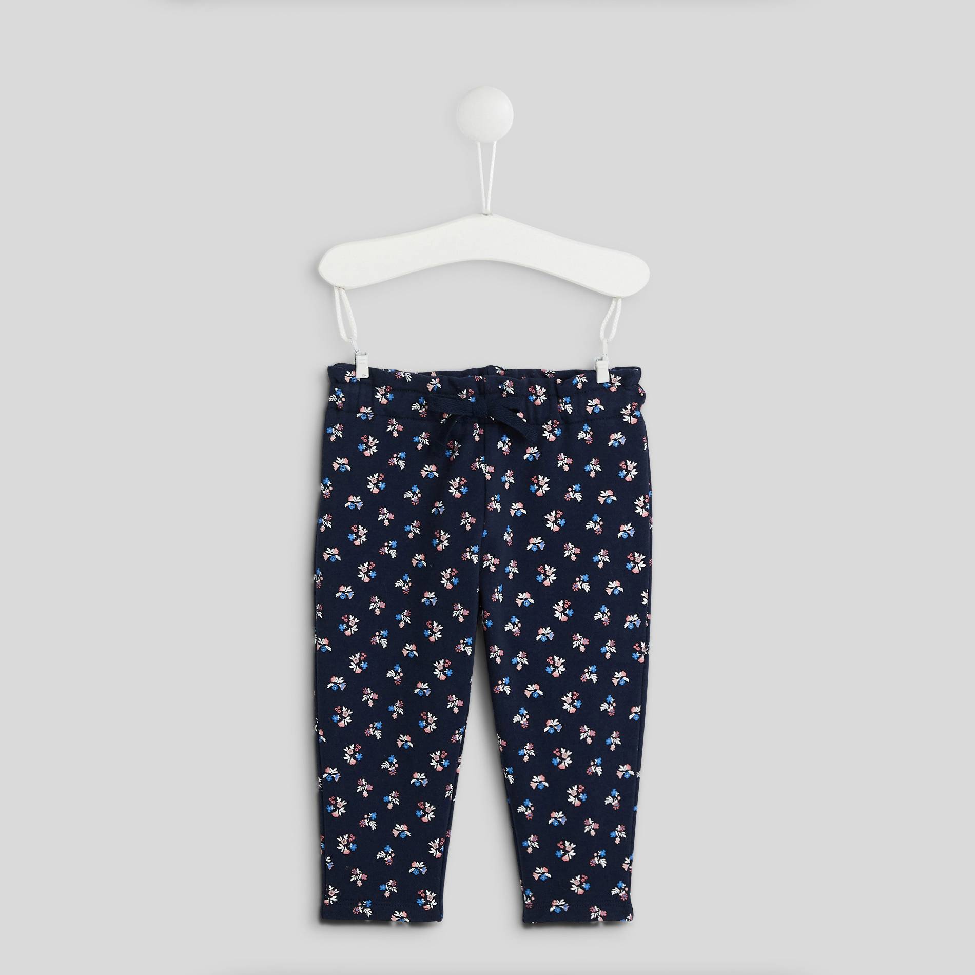 Pantalon molleton imprimé en coton BIO, Indigo, large image number 0