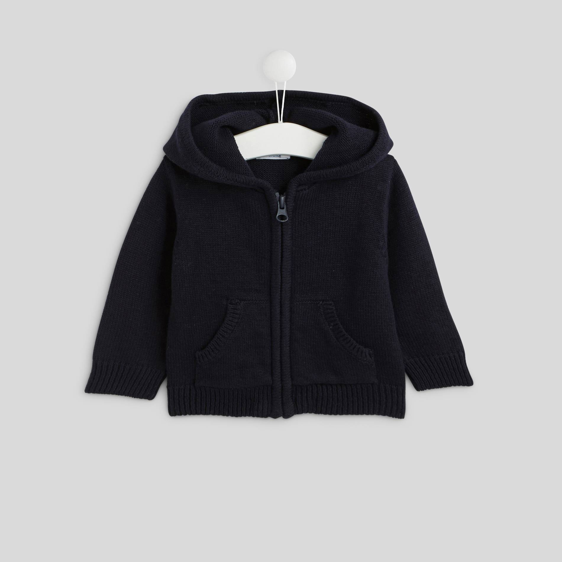 Cardigan à capuche Oeko-Tex, Bleu marine, large image number 0