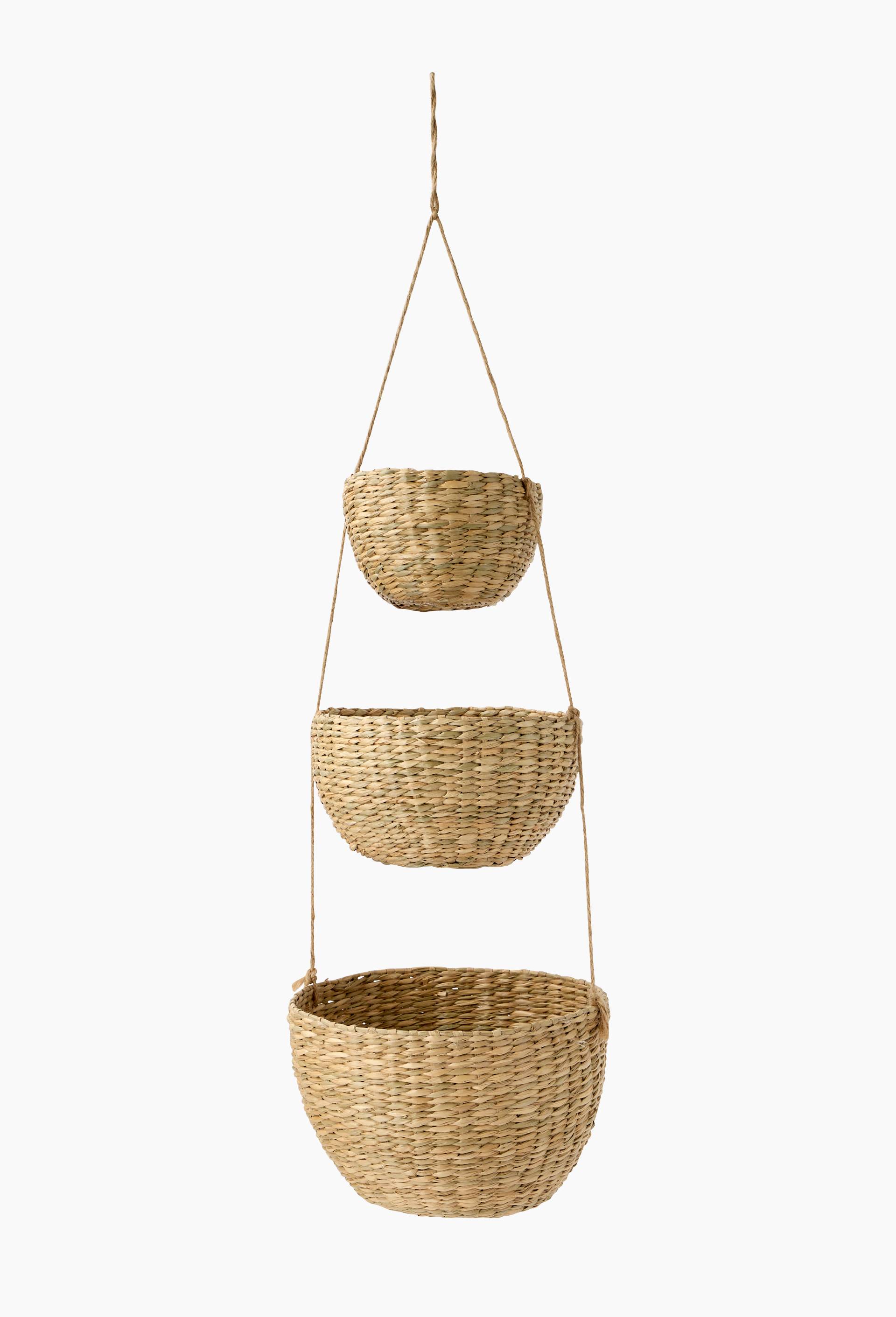 Paniers suspendus, en jonc de mer, Beige clair, large image number 0.0