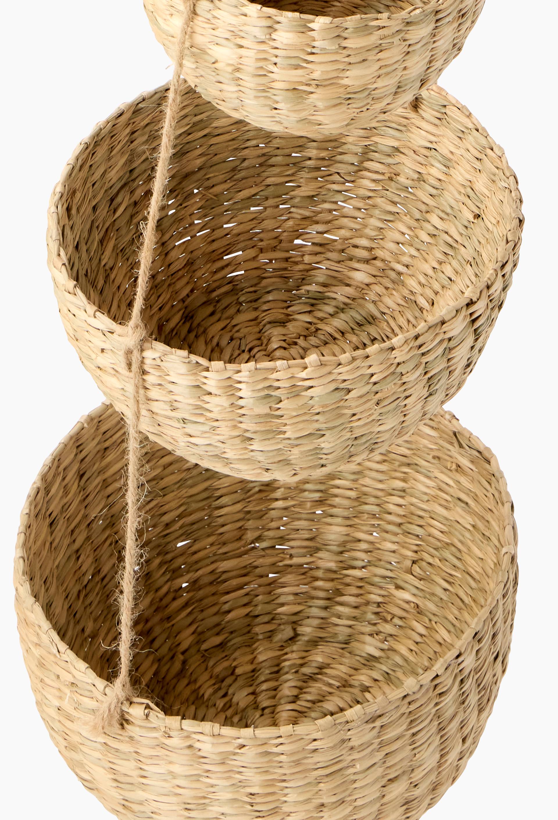 Paniers suspendus, en jonc de mer, Beige clair, large image number 1.0