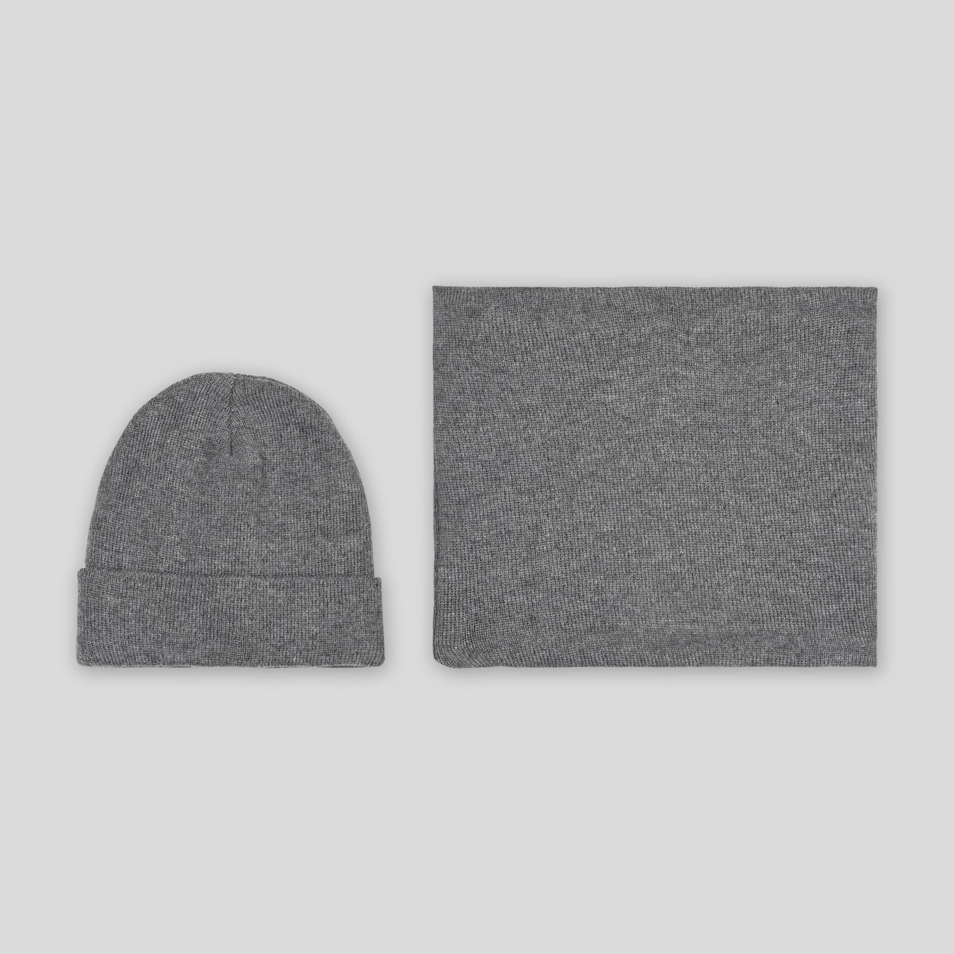 Ensemble bonnet & tour de cou, Gris foncé, large image number 0